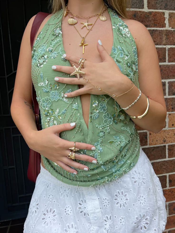 Paris | Neckholder-Top mit Wasserfallausschnitt