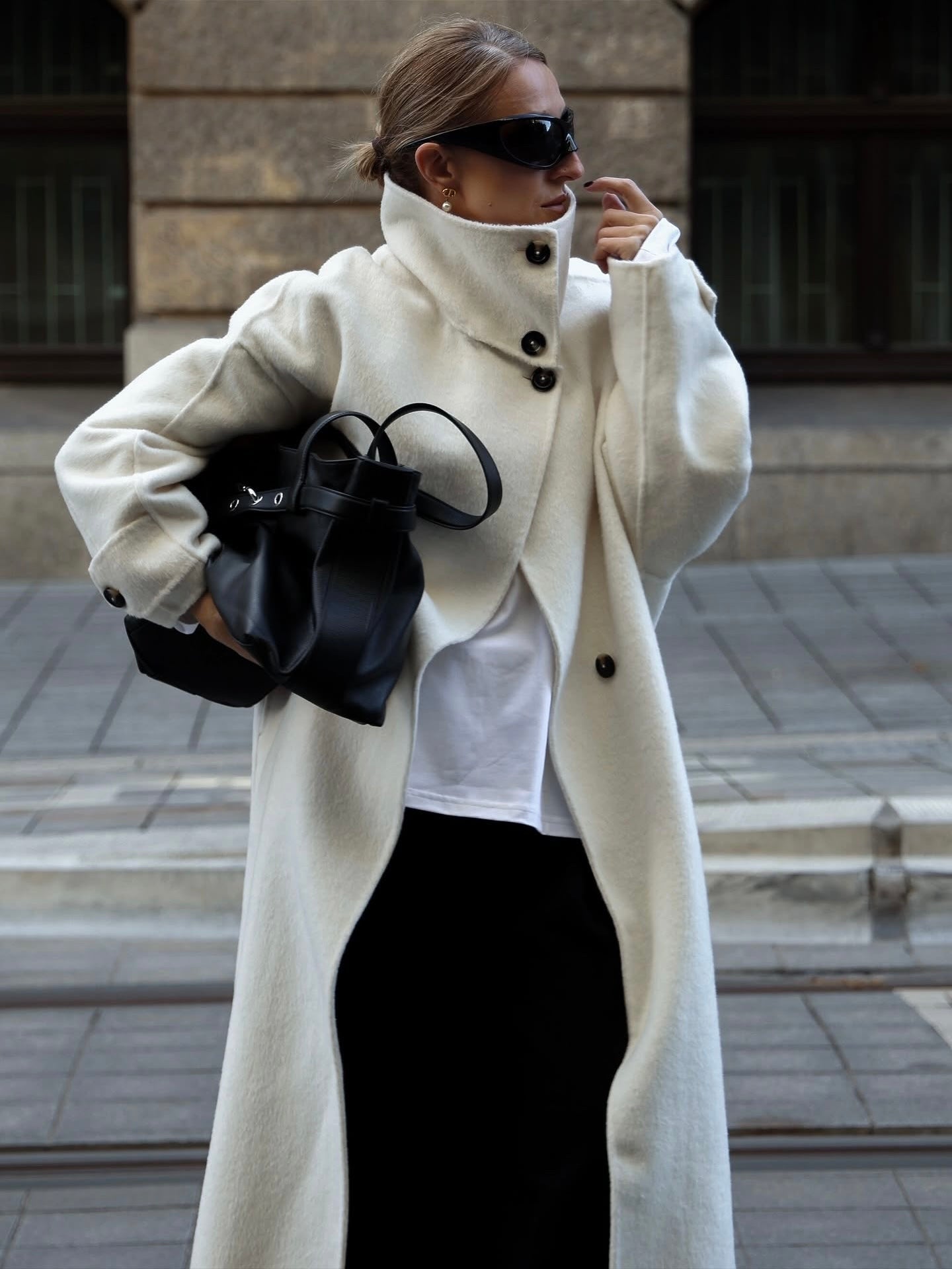 Amaya | Manteau long élégant à col montant