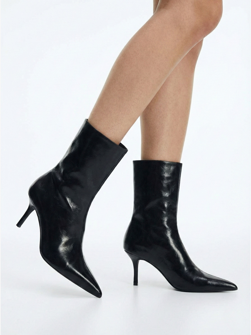 Bottines à talons pointus noires pour femmes Crick |