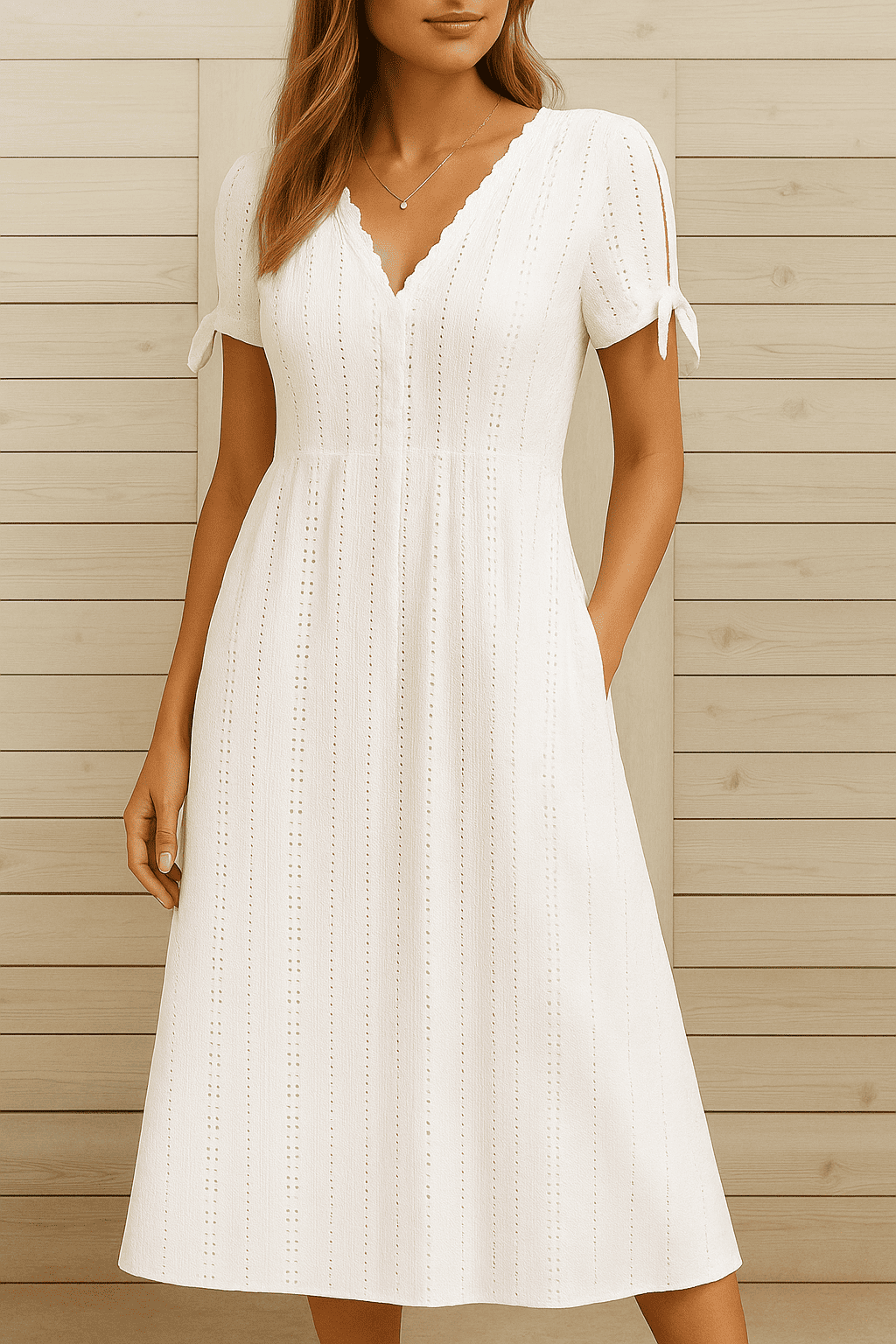 Elegantes Kleid mit V-Ausschnitt – Jetzt 2 zum Preis von 1