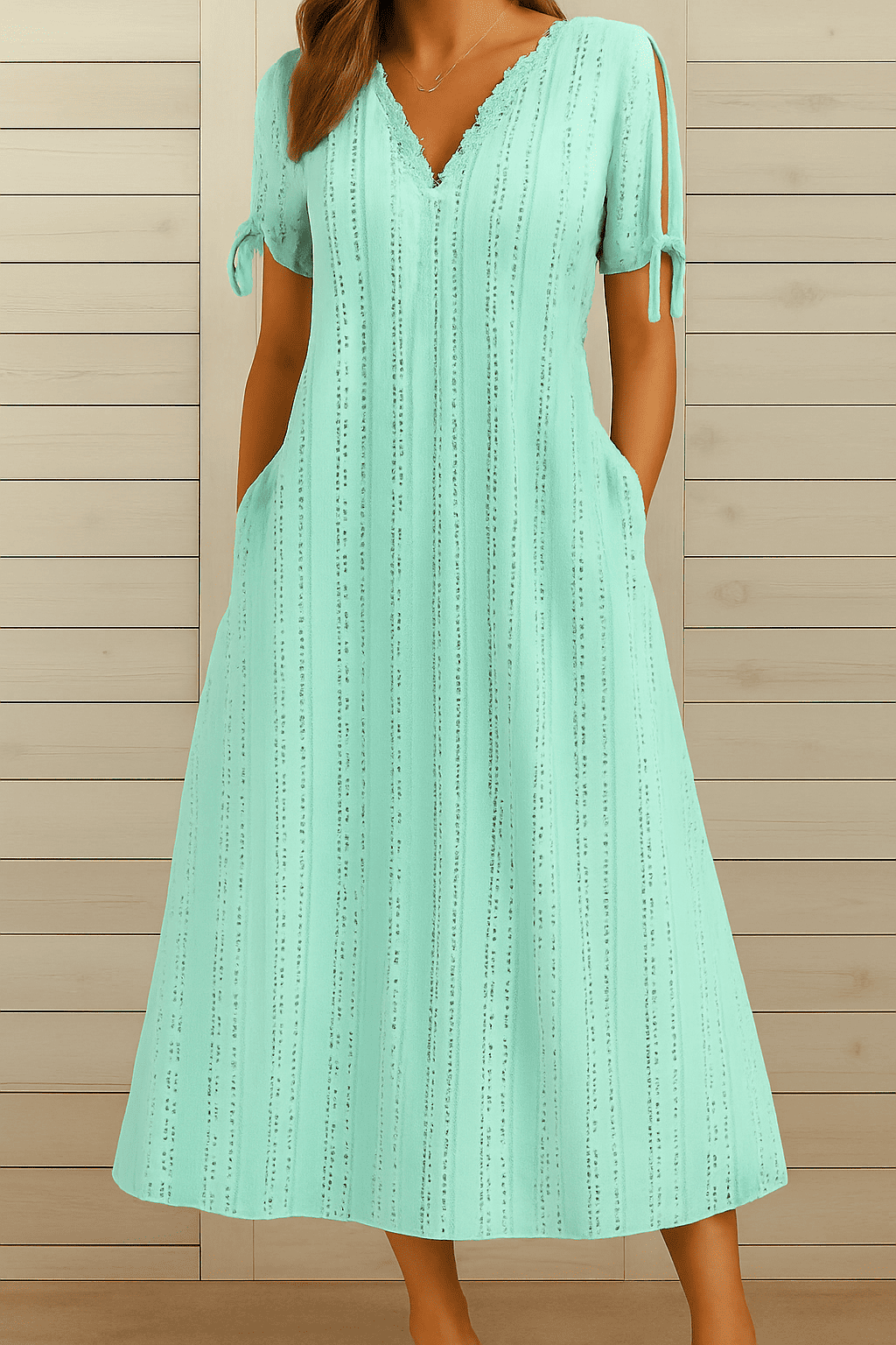 Elegantes Kleid mit V-Ausschnitt – Jetzt 2 zum Preis von 1