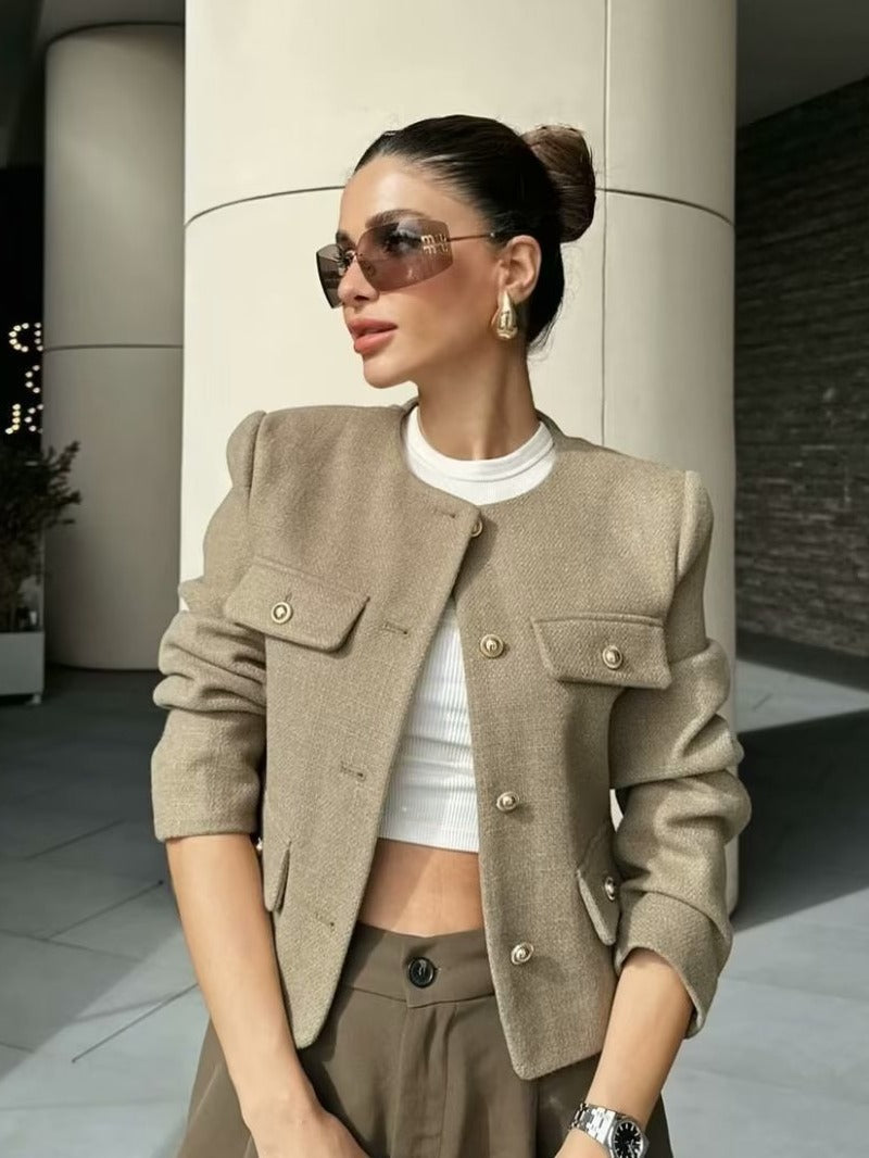 SIENA | Kurze Vintage-Jacke aus Kunstleder