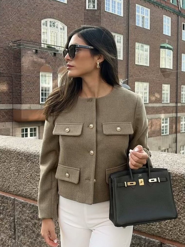 SIENA | Kurze Vintage-Jacke aus Kunstleder