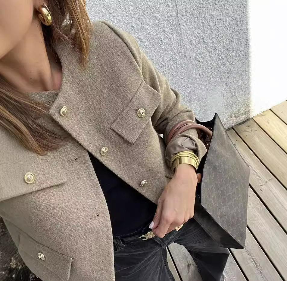 SIENA | Kurze Vintage-Jacke aus Kunstleder