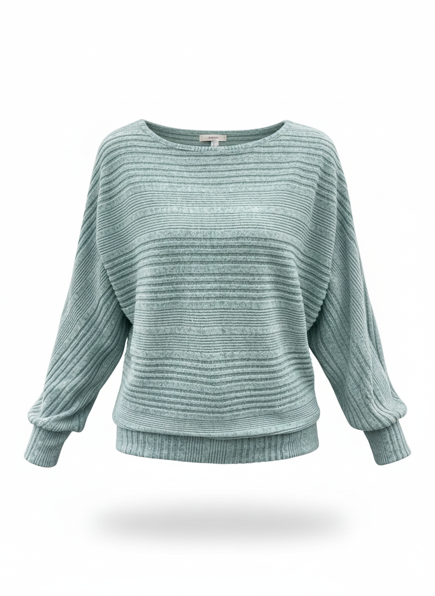 Pull en tricot léger à coupe décontractée – Sage Mist