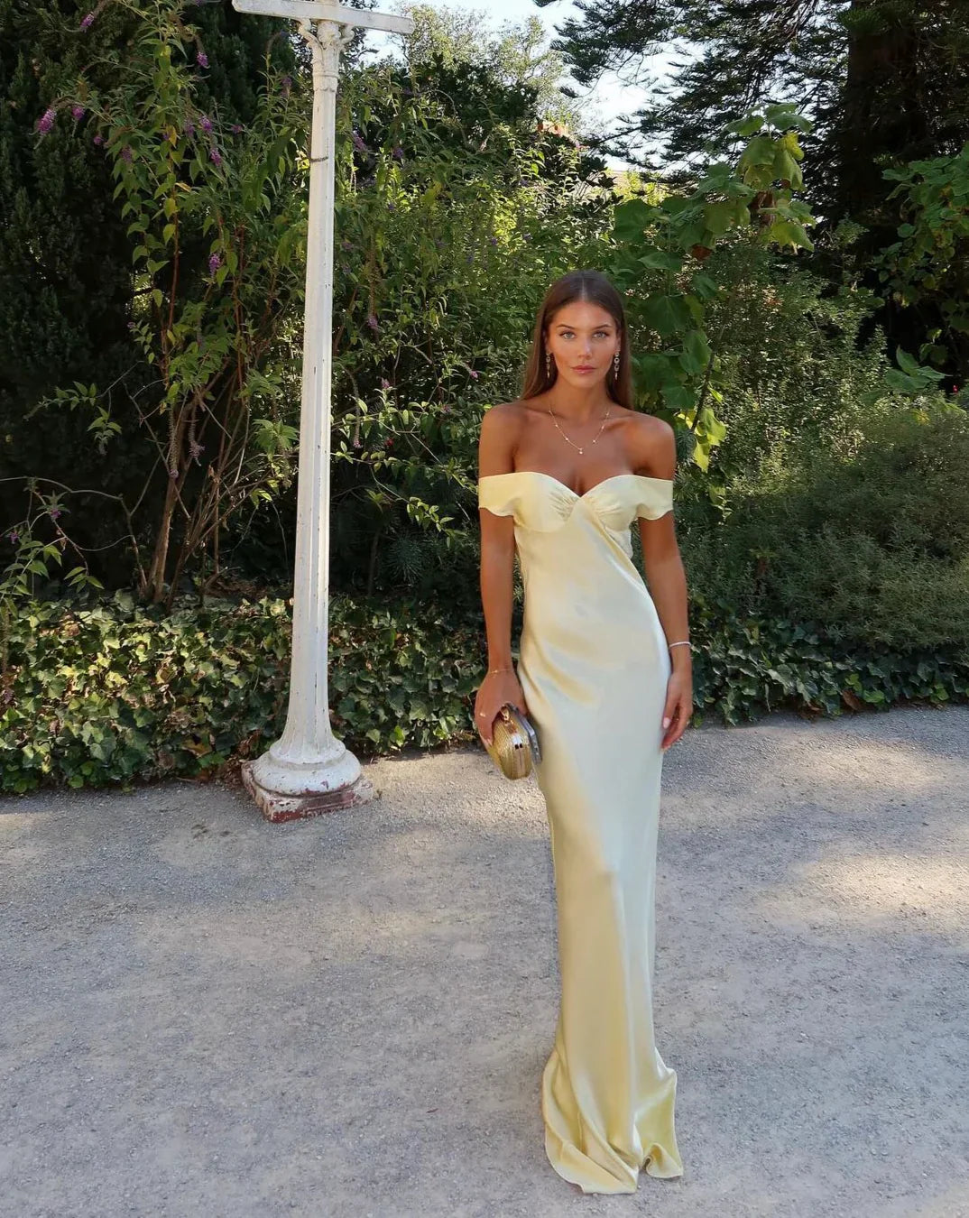 Emory | Satin-Maxikleid mit Rückenausschnitt