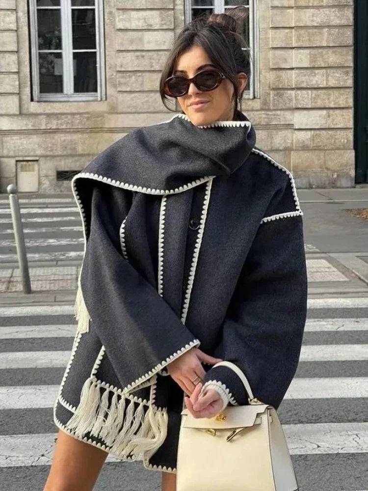 Victoria - Manteau écharpe élégant et chaud