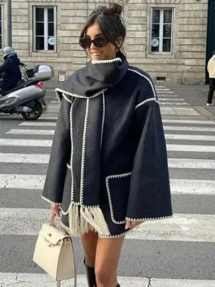 Victoria - Manteau écharpe élégant et chaud