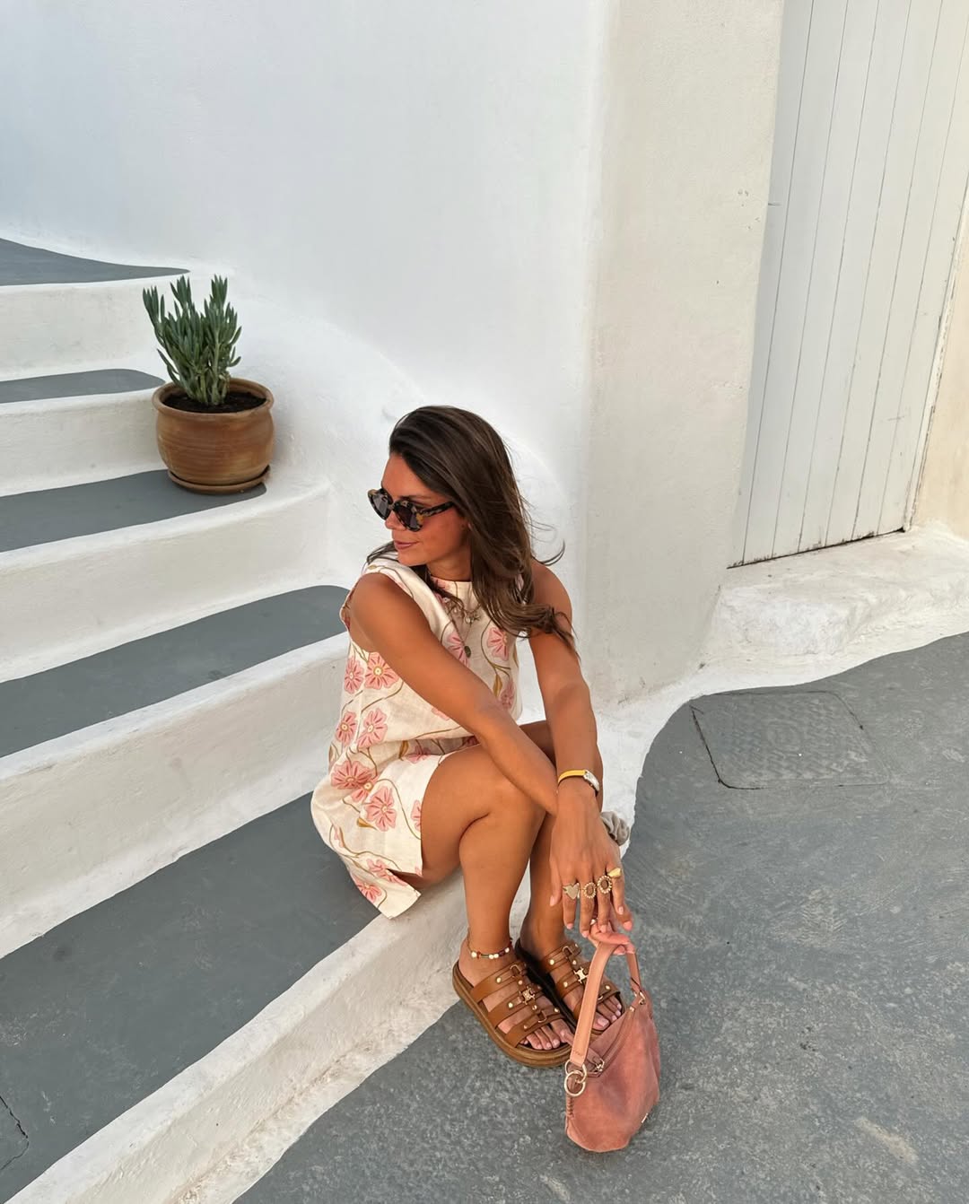 Nicole | Ärmelloses kurzes Kleid mit Printmuster