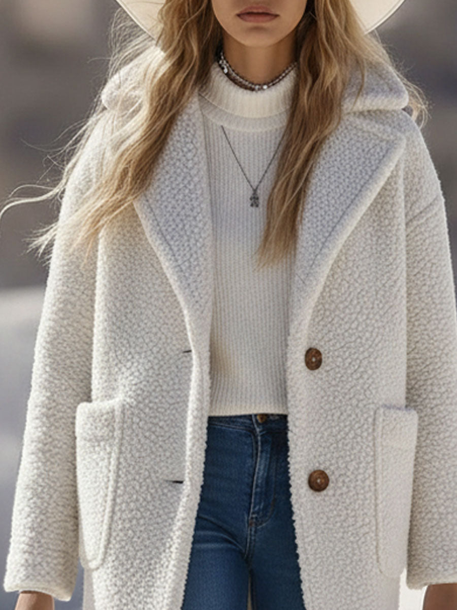 Western Vintage White Polar Fleece Coat