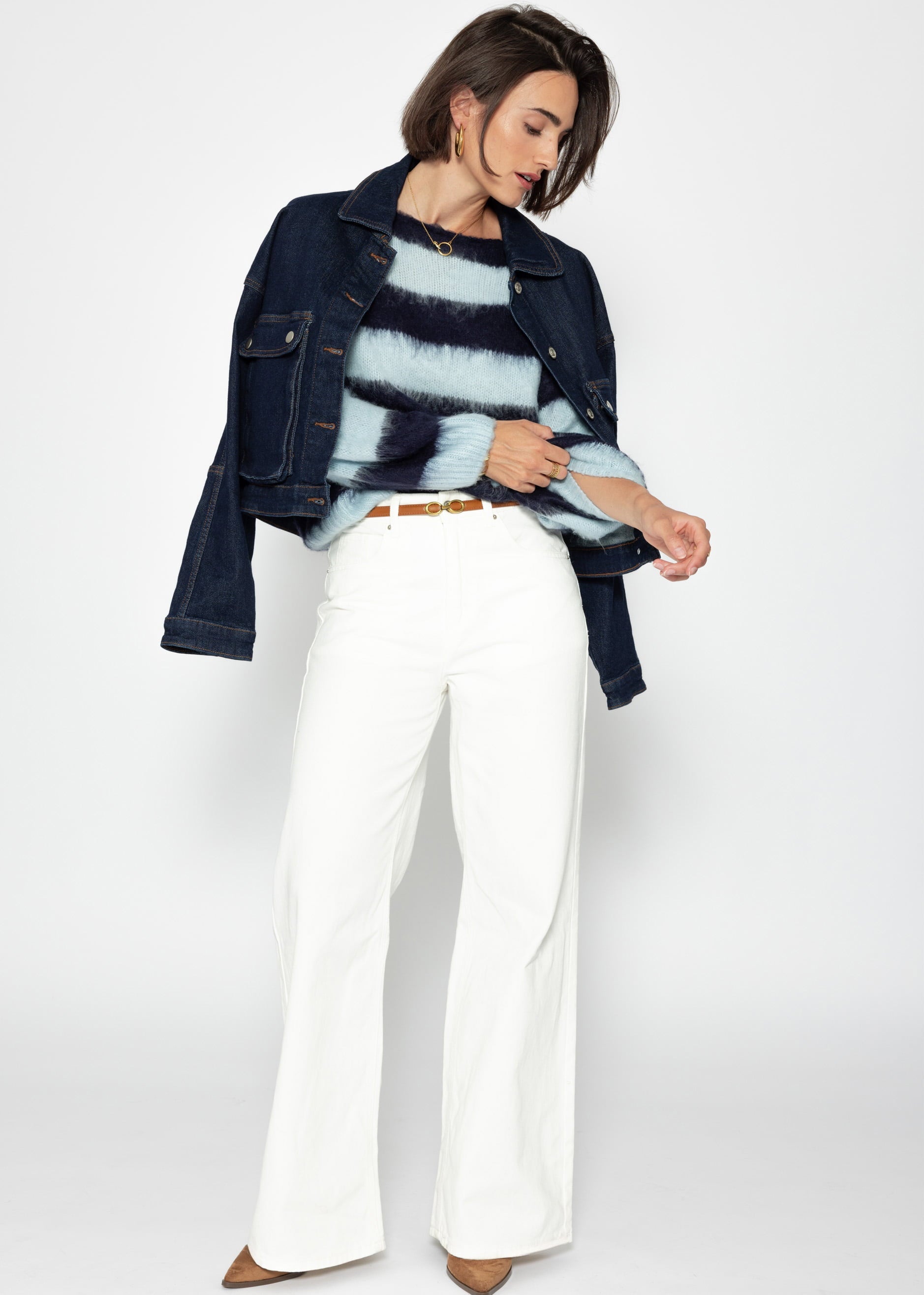 Gestreifter Pullover – blau – hellblau