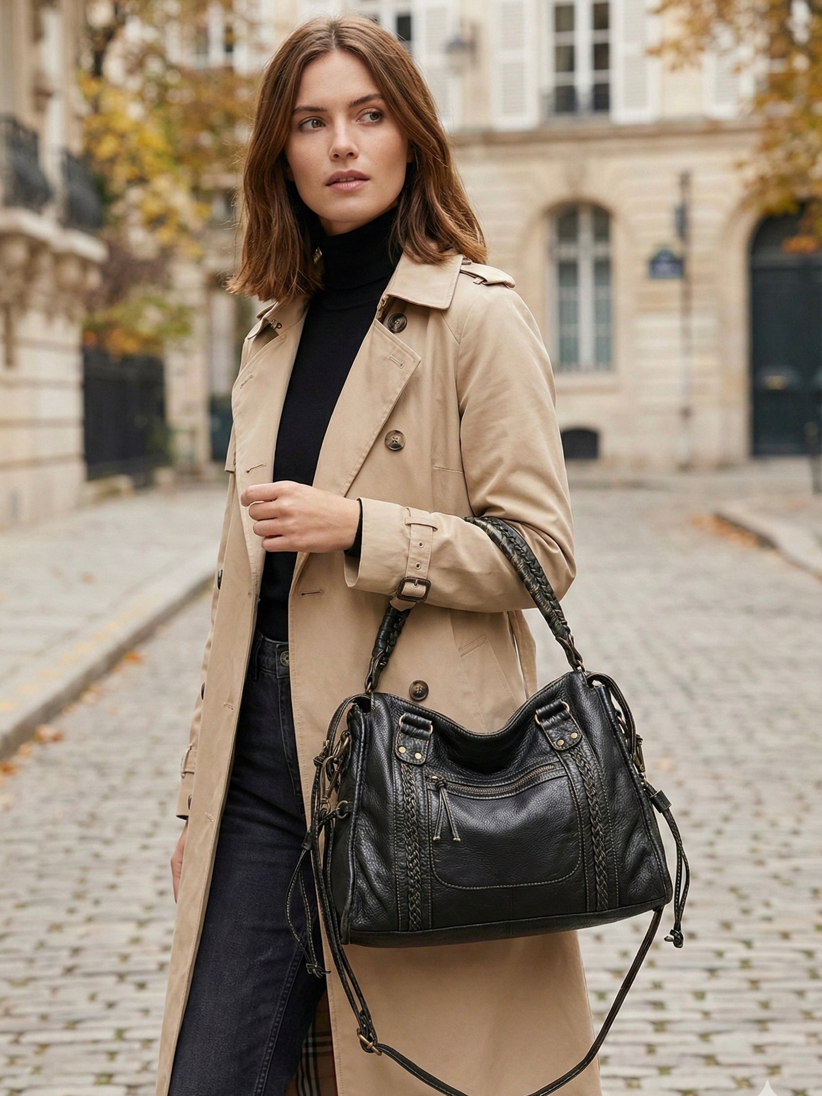 Arabell | Vintage Faux Leather Structured Tote Bag