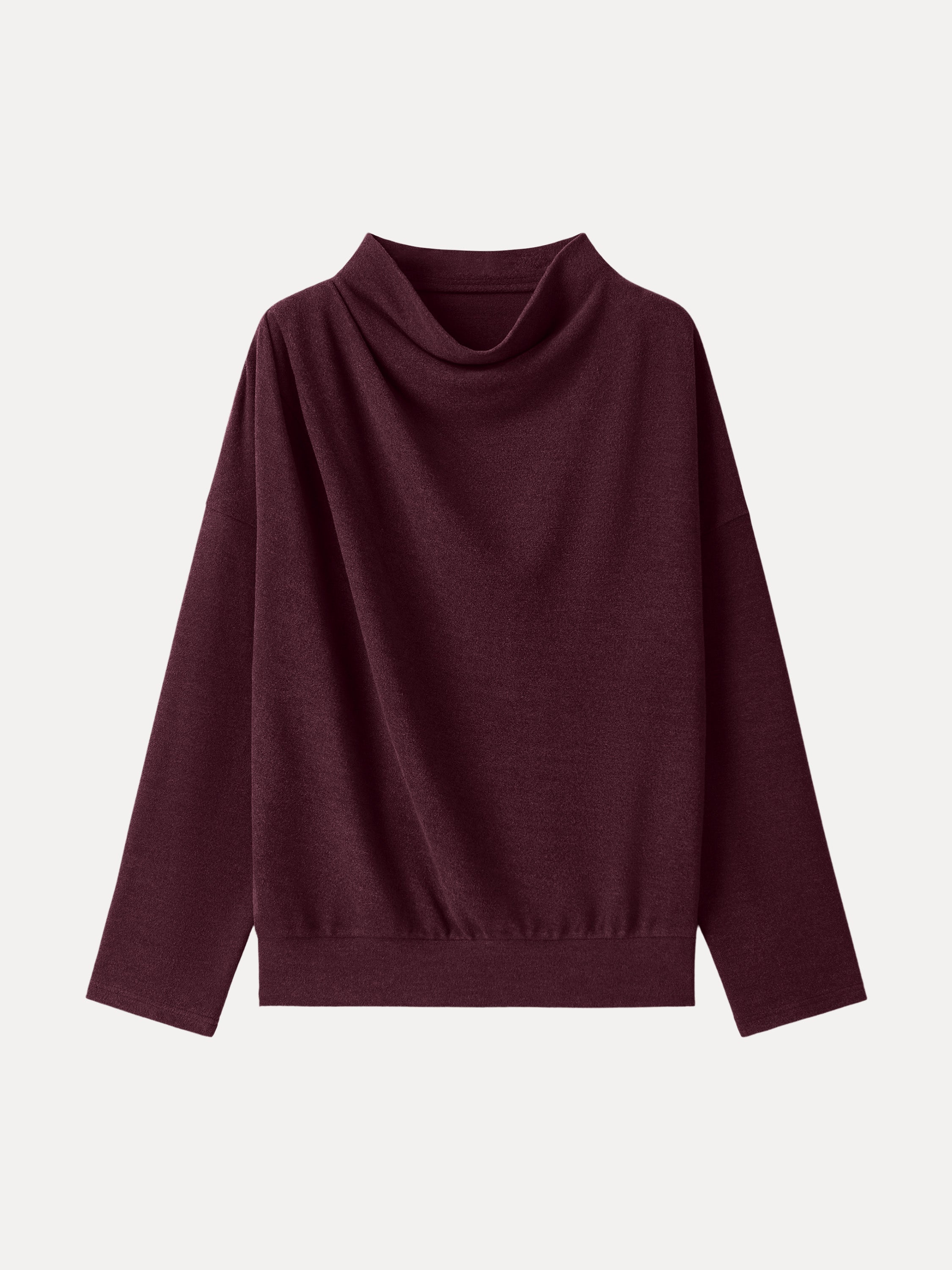 Haut col montant décontracté et confortable avec ourlet élastiqué