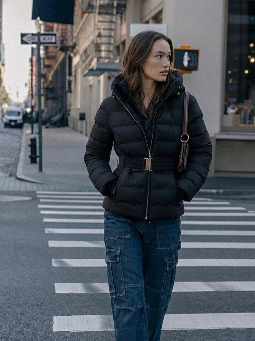 Eleanor | Doudoune à capuche avec ceinture