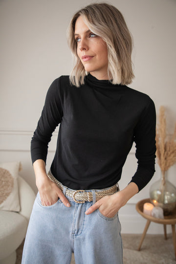 Langarmshirt - Pure Soul - Schwarz