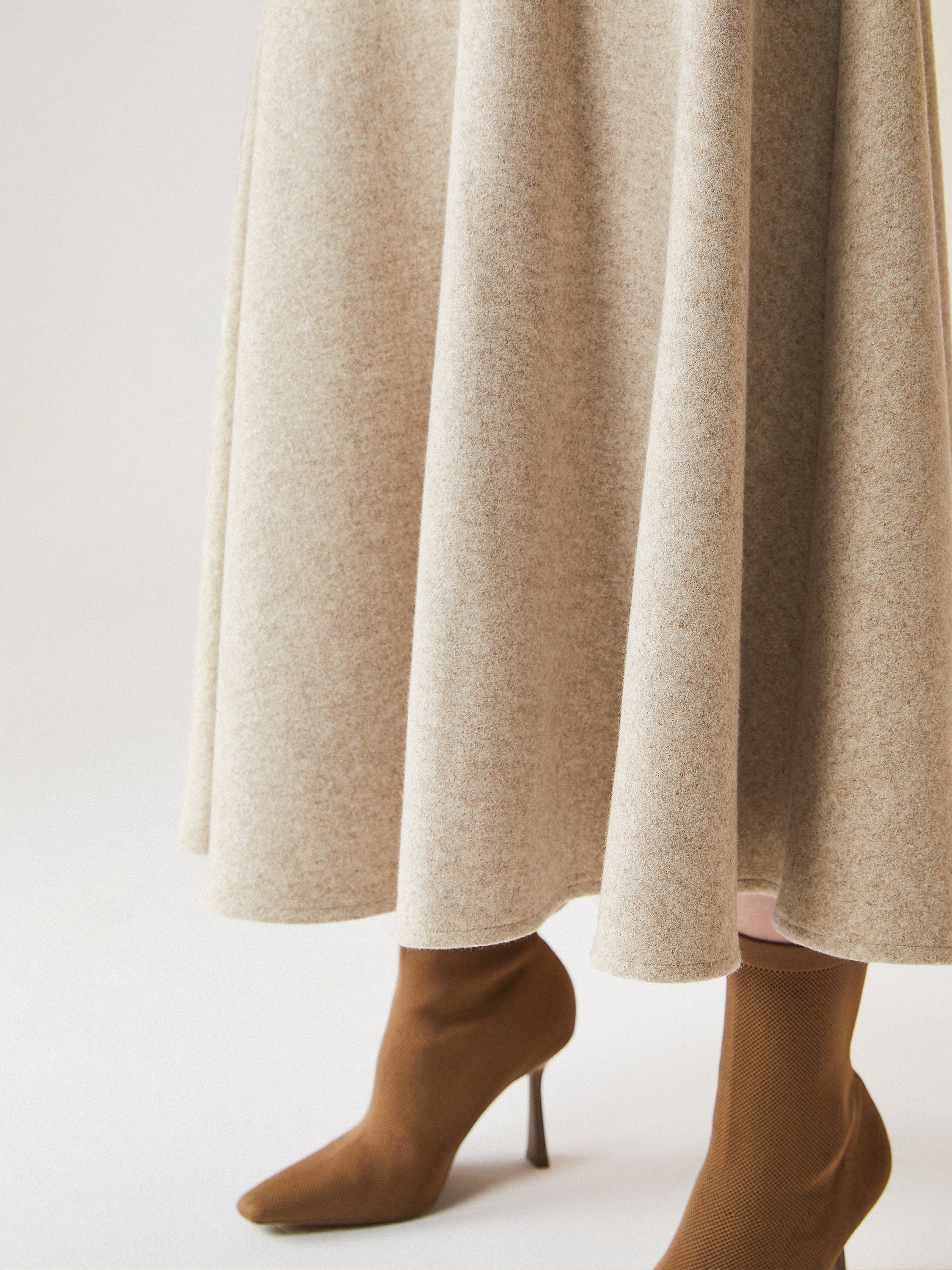 Jupe maxi évasée façon cachemire