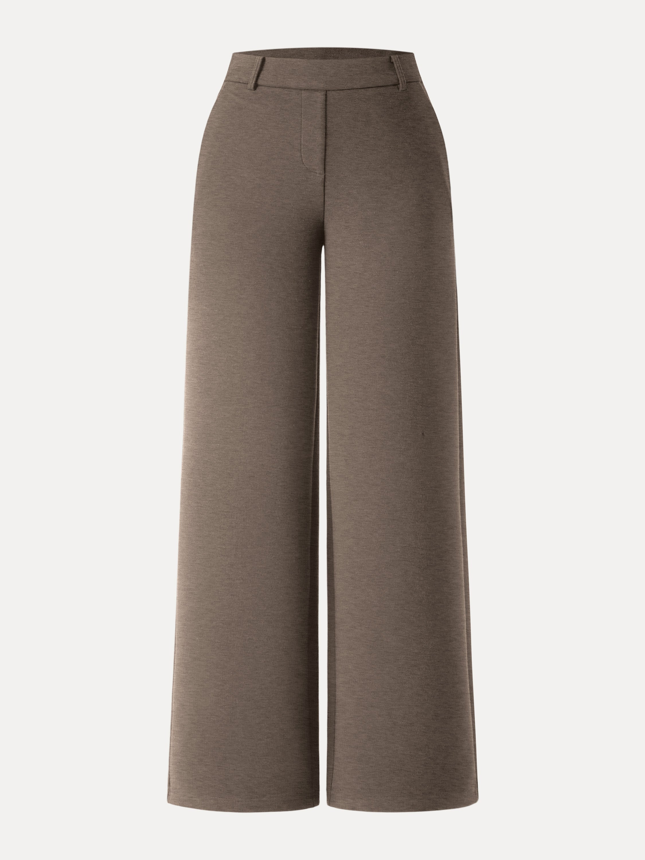Stretchy Mid Rise Straight Leg Pull-on Pants with Pockets