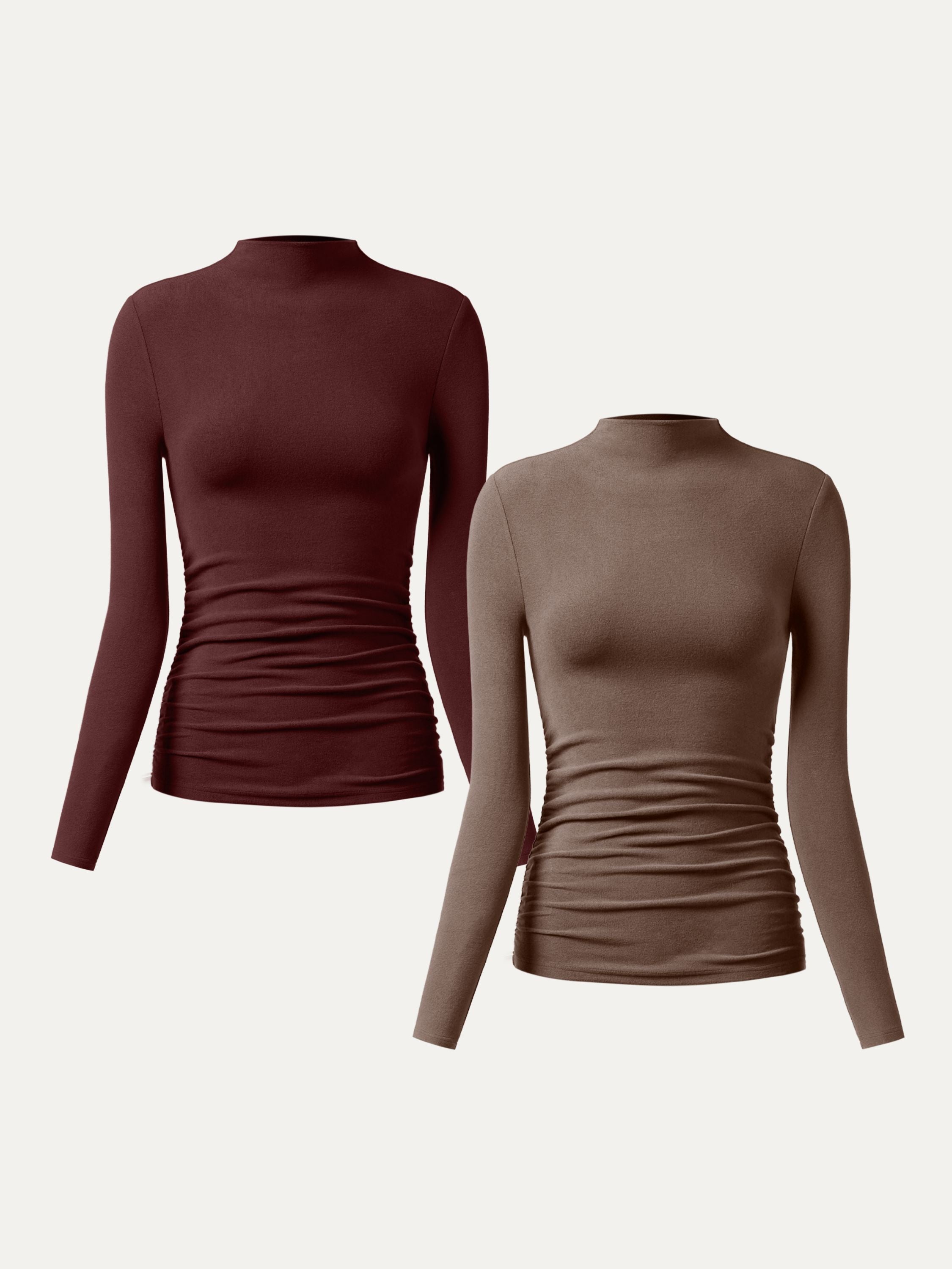 Mockneck Top with Gathered Sides Eco-Mousse®