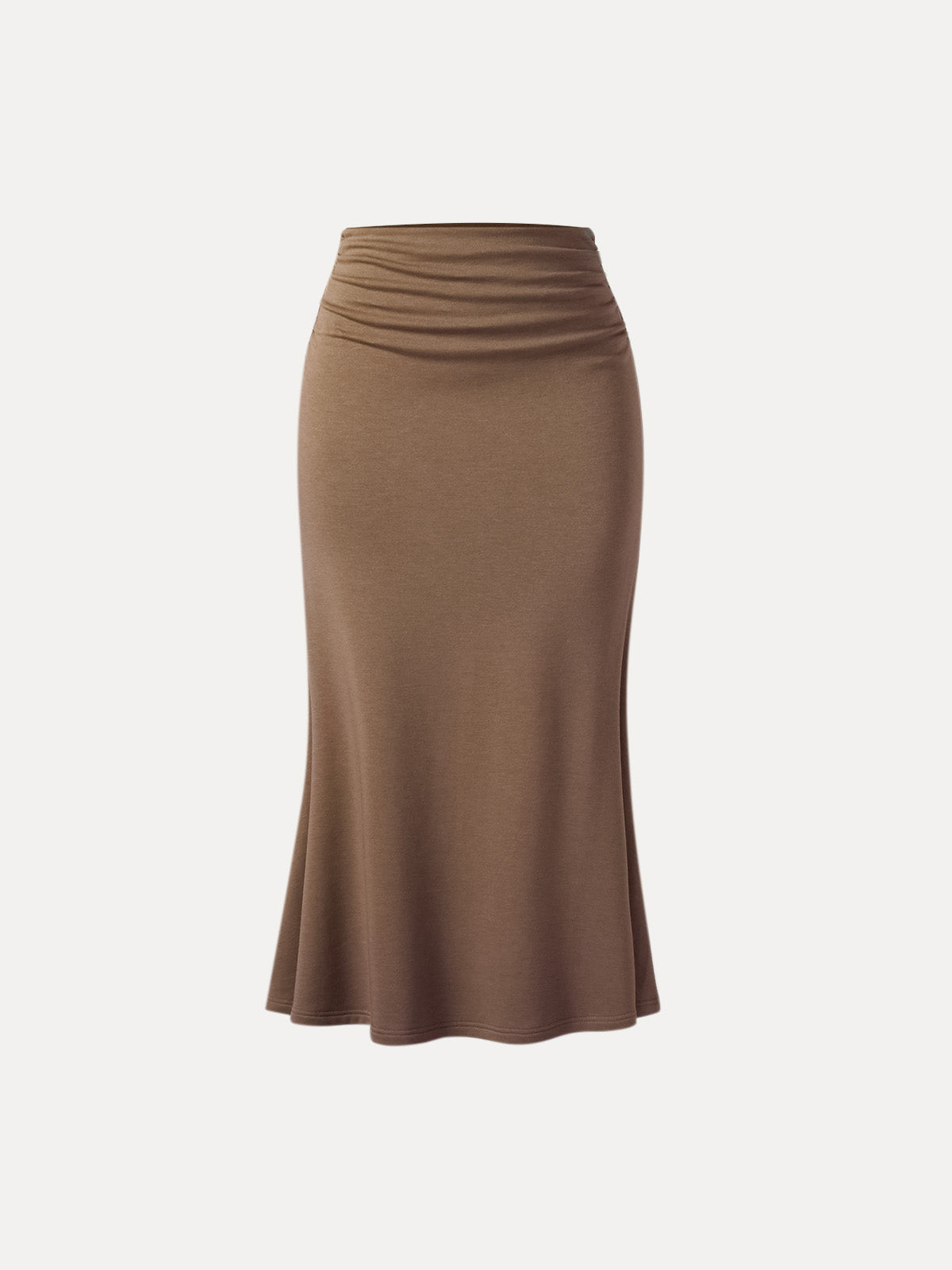 Jupe maxi sirène à côté froncé - Intérieur brossé