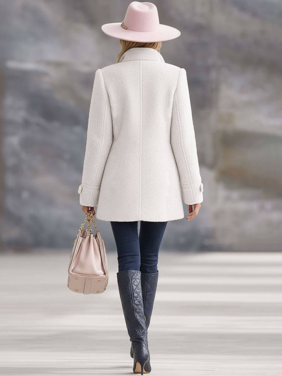 Lässige Vintage-Jacke aus rosa Polarfleece mit Reißverschluss