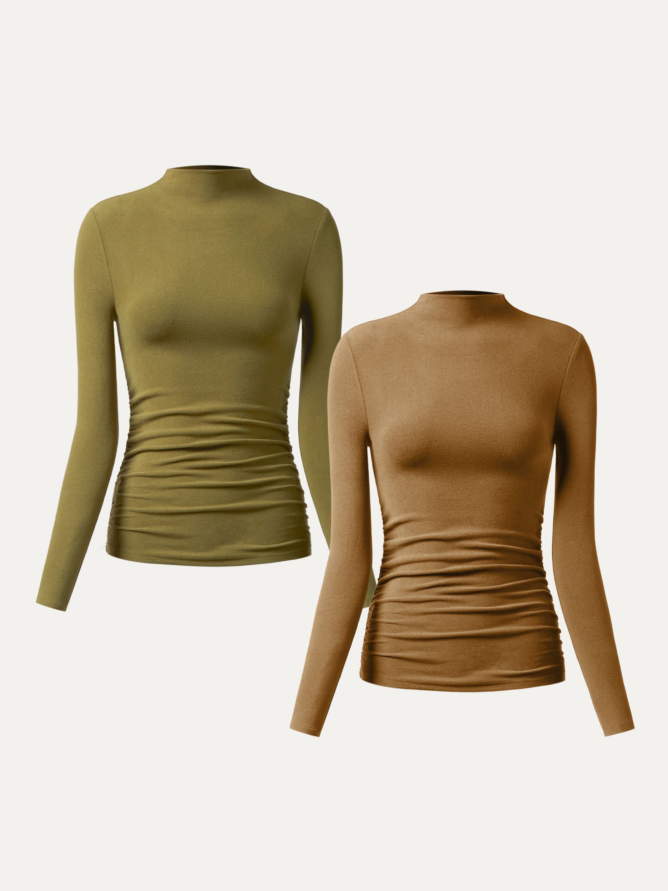 Mockneck Top with Gathered Sides Eco-Mousse®