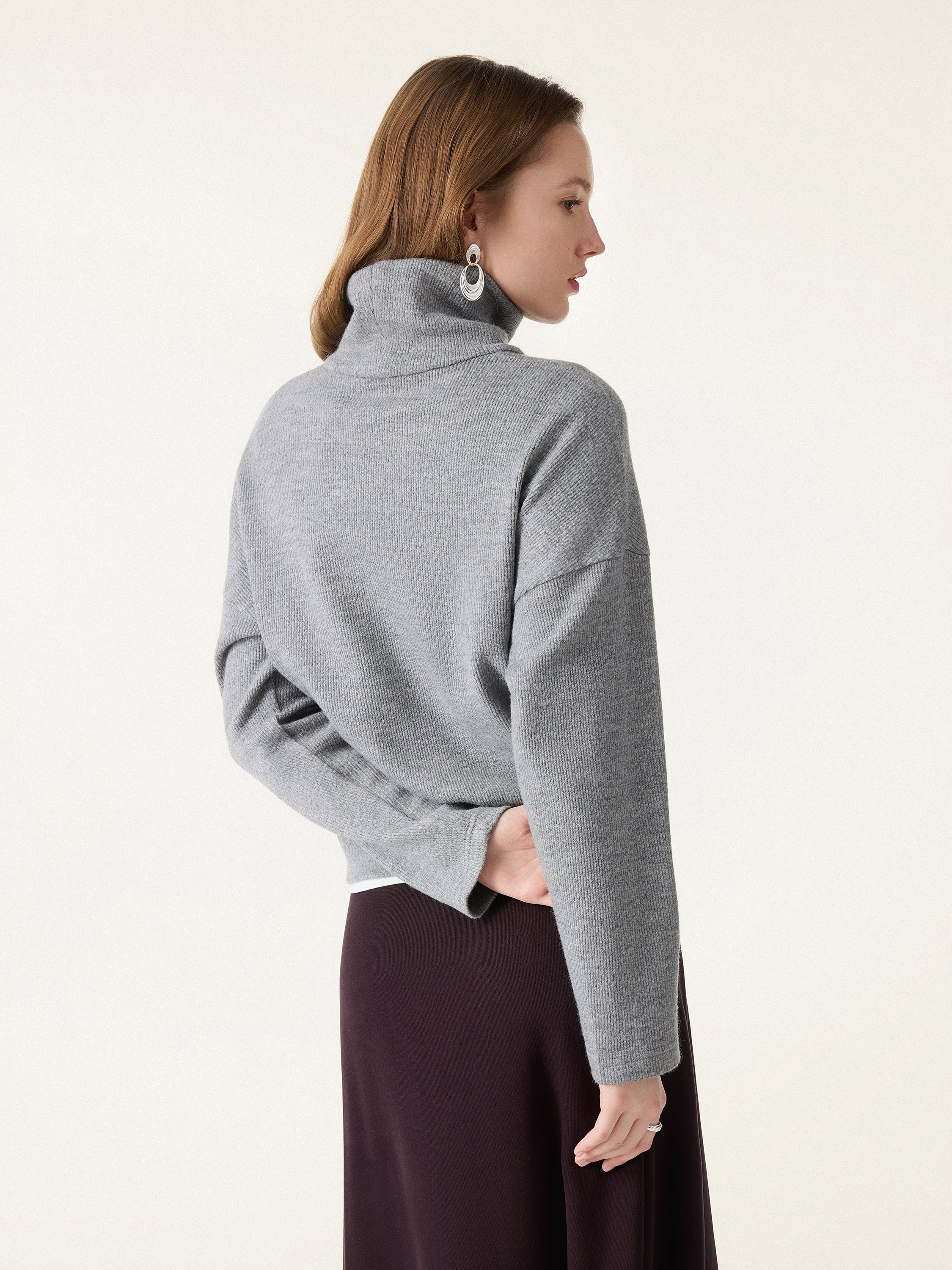 Turtleneck Relaxed Fit Long Sleeve Top