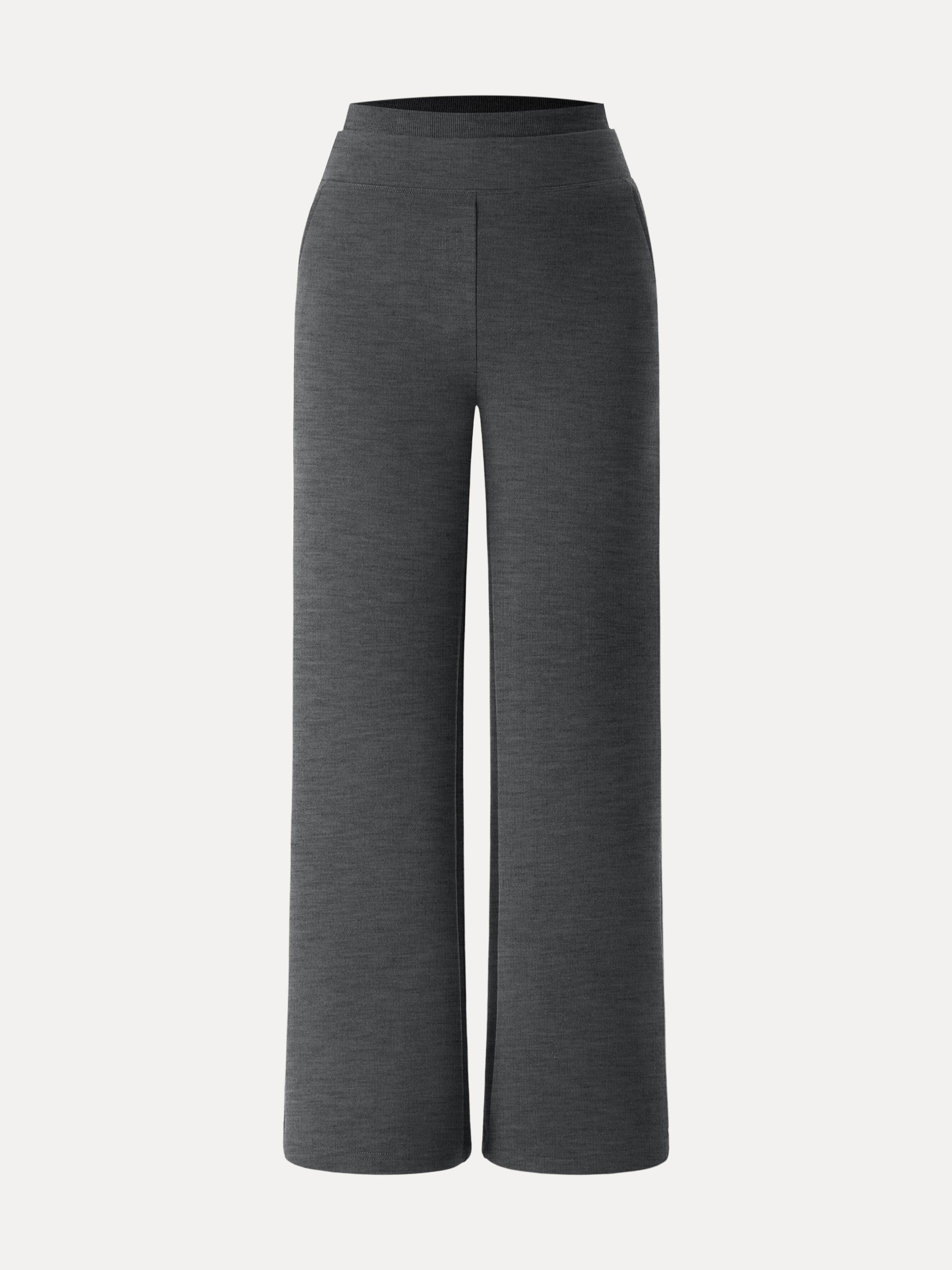 Double Waistband Straight Leg Pants with Pockets
