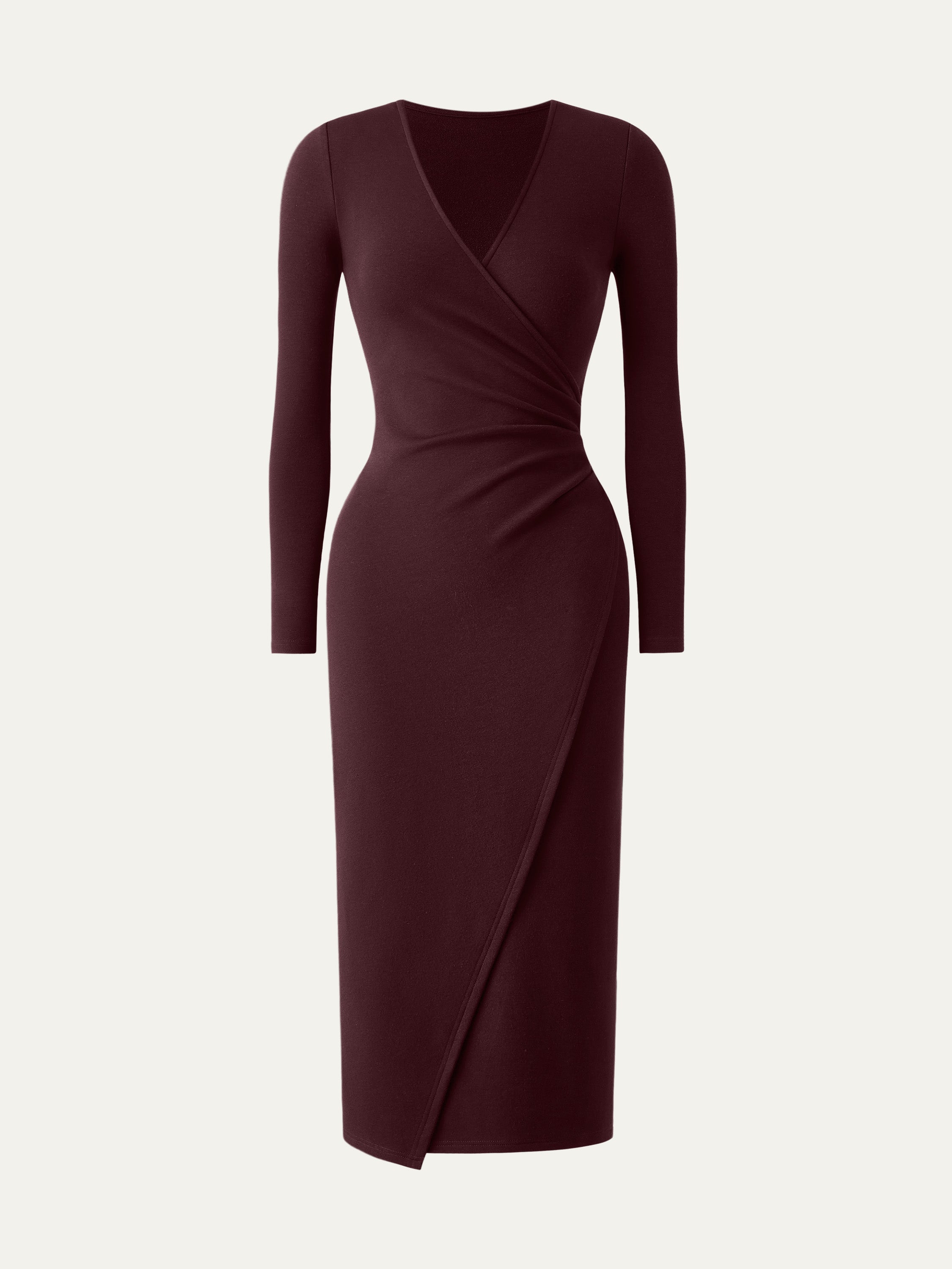 Surplice Wrap Long Sleeve Dress