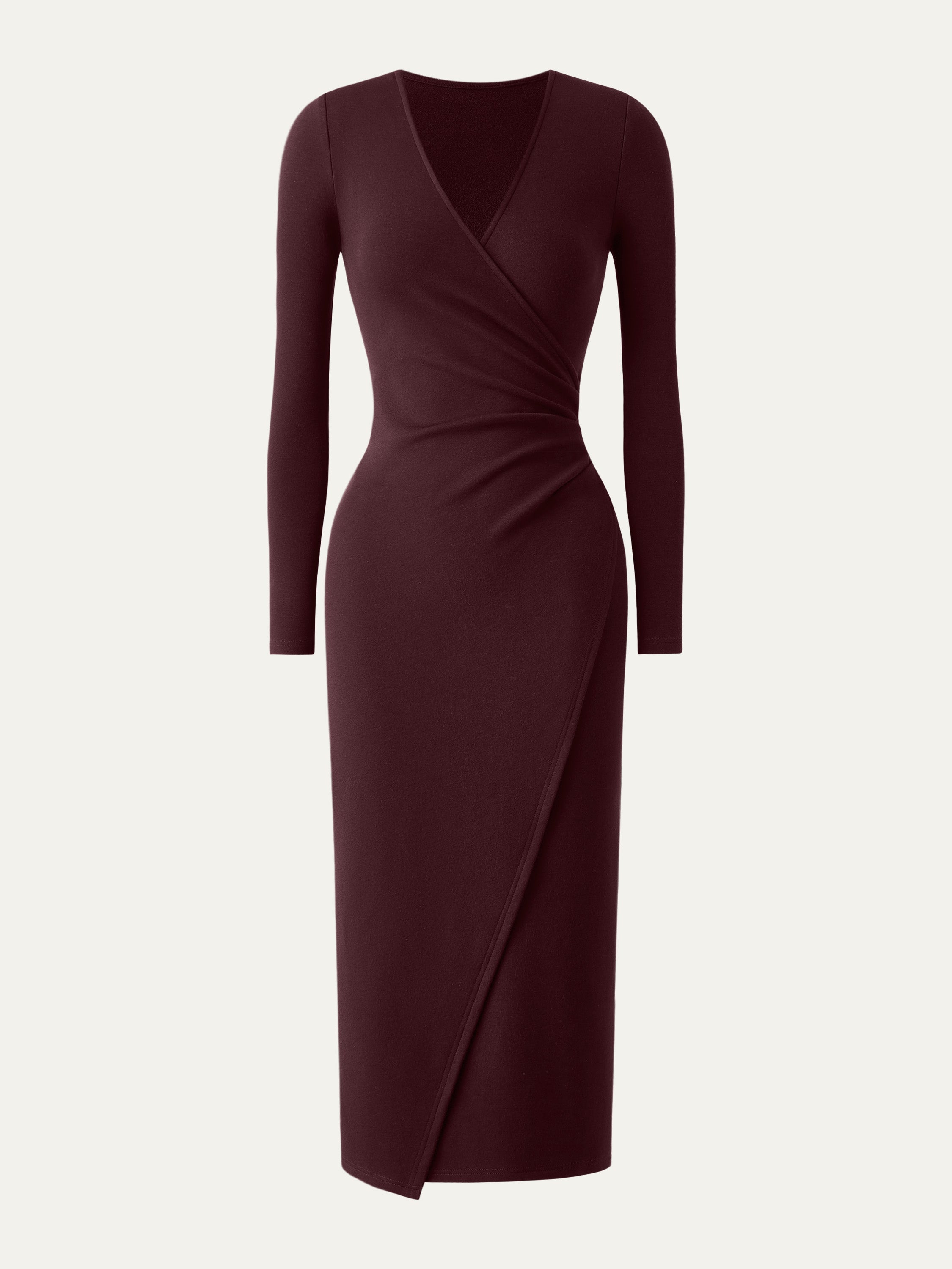 Surplice Wrap Long Sleeve Dress