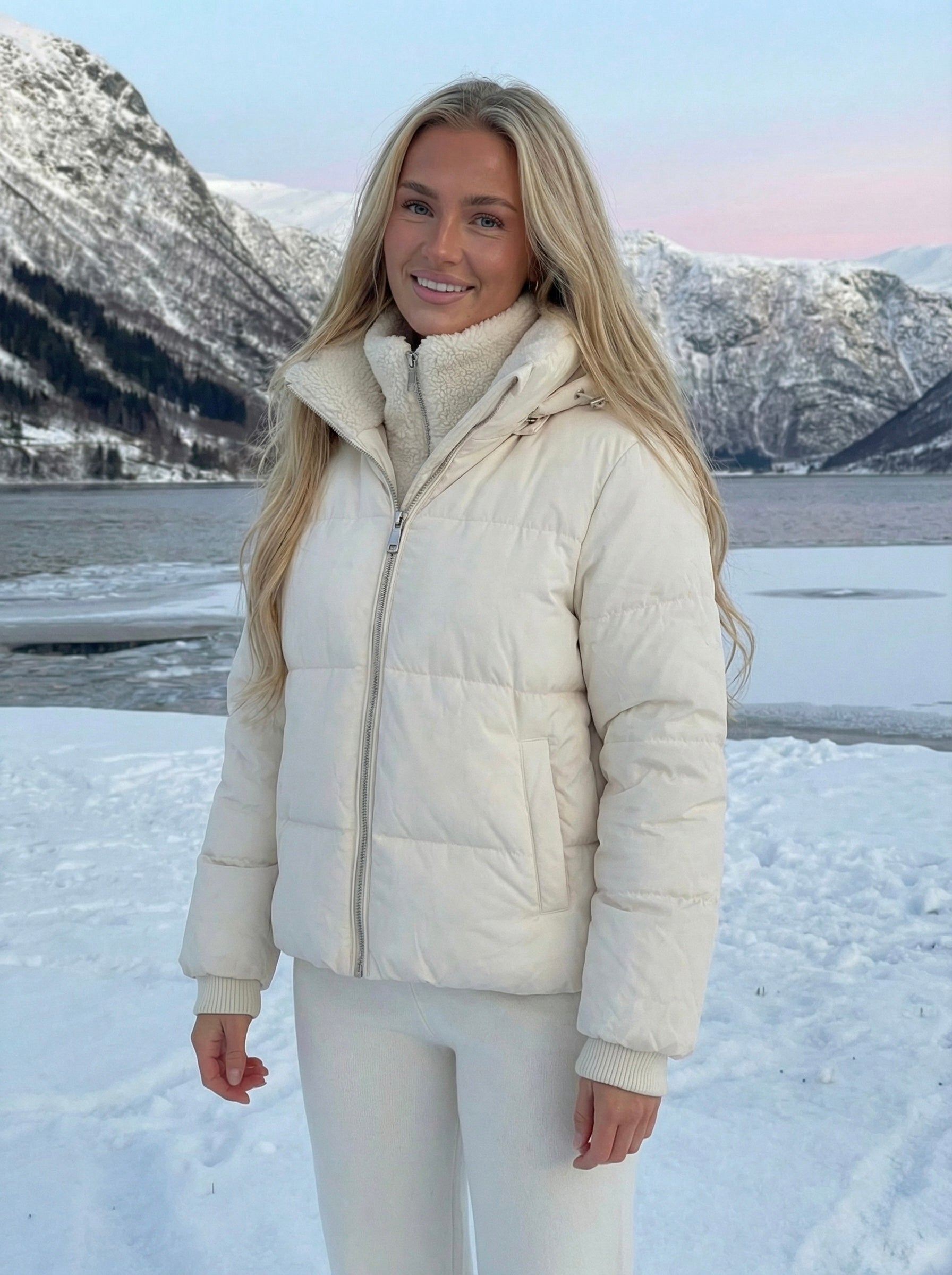 Joane | Doudoune courte à capuche avec doublure en peluche