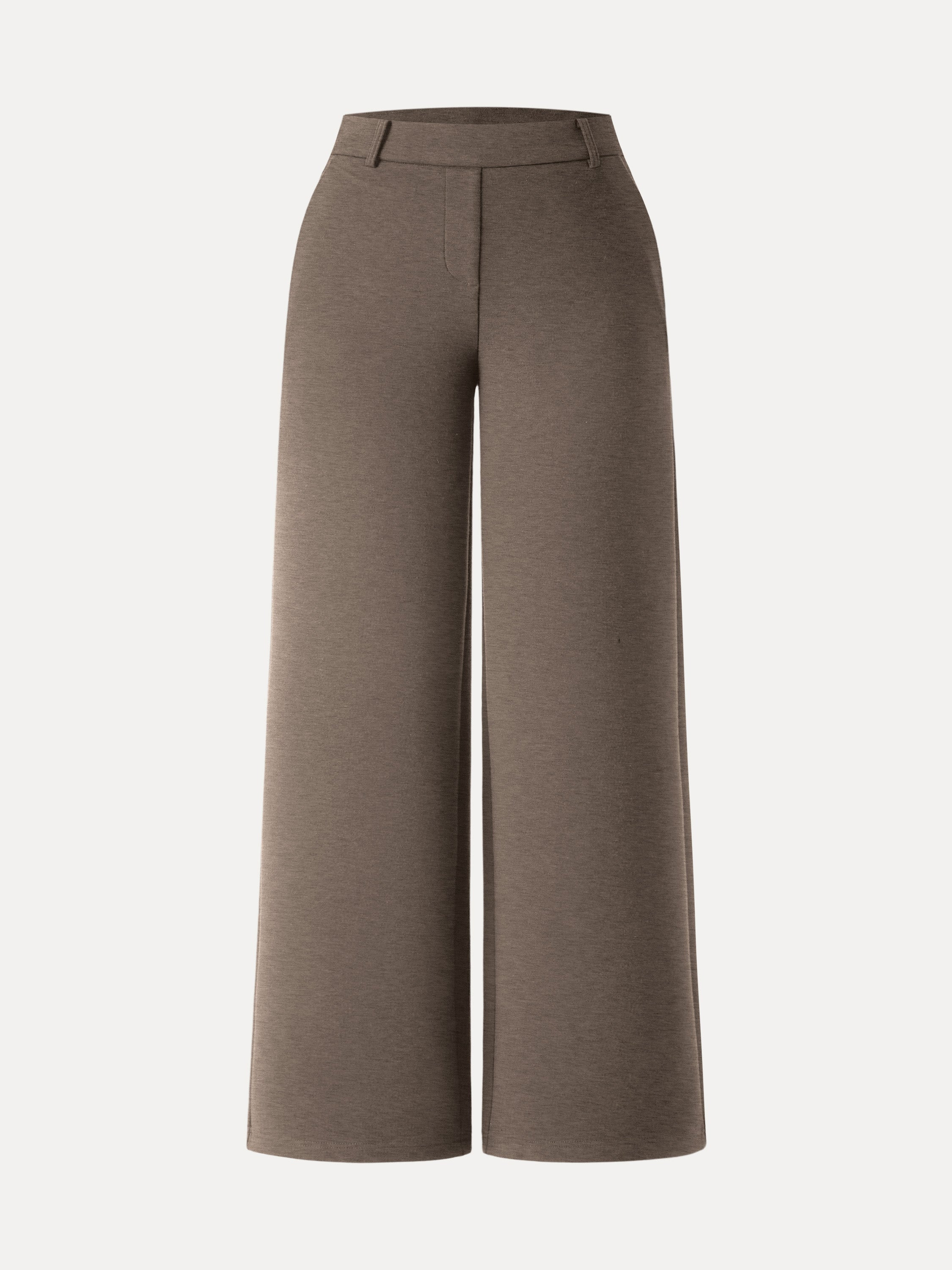 Stretchy Mid Rise Straight Leg Pull-on Pants with Pockets