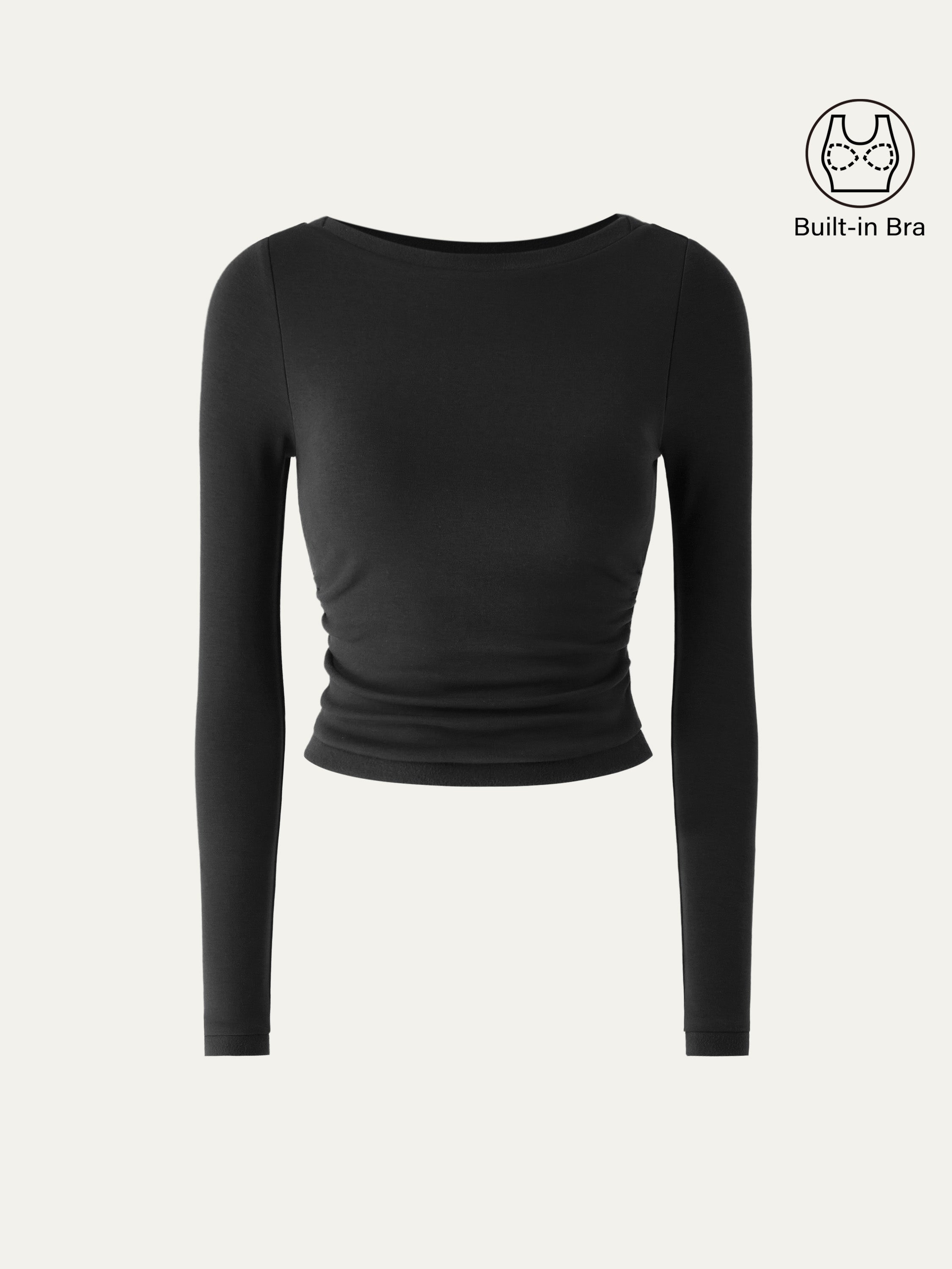 Boatneck Long Sleeve Brami Top
