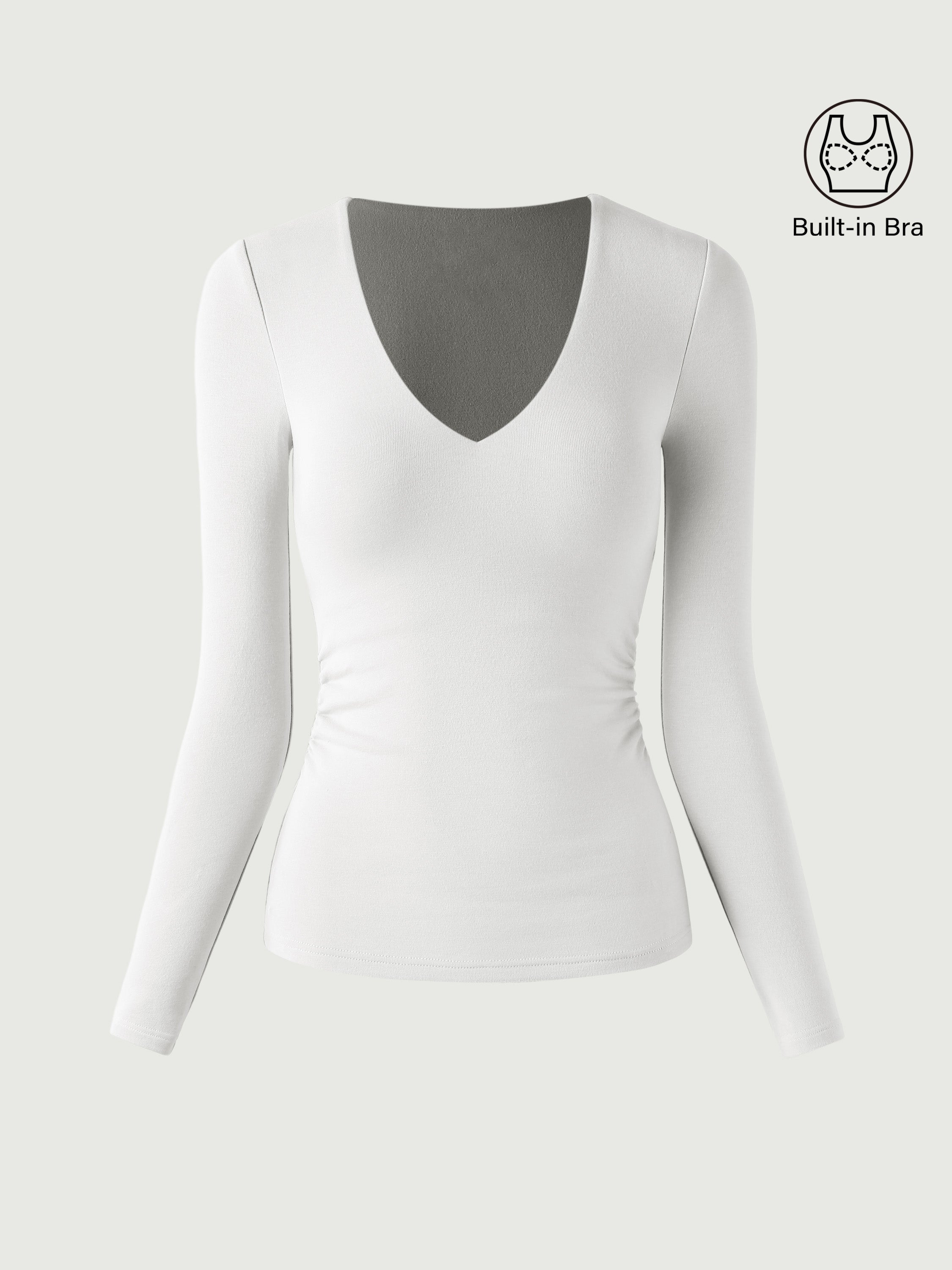 V-Neck Brami Top with Ruched Sides Eco-Mousse®2.0