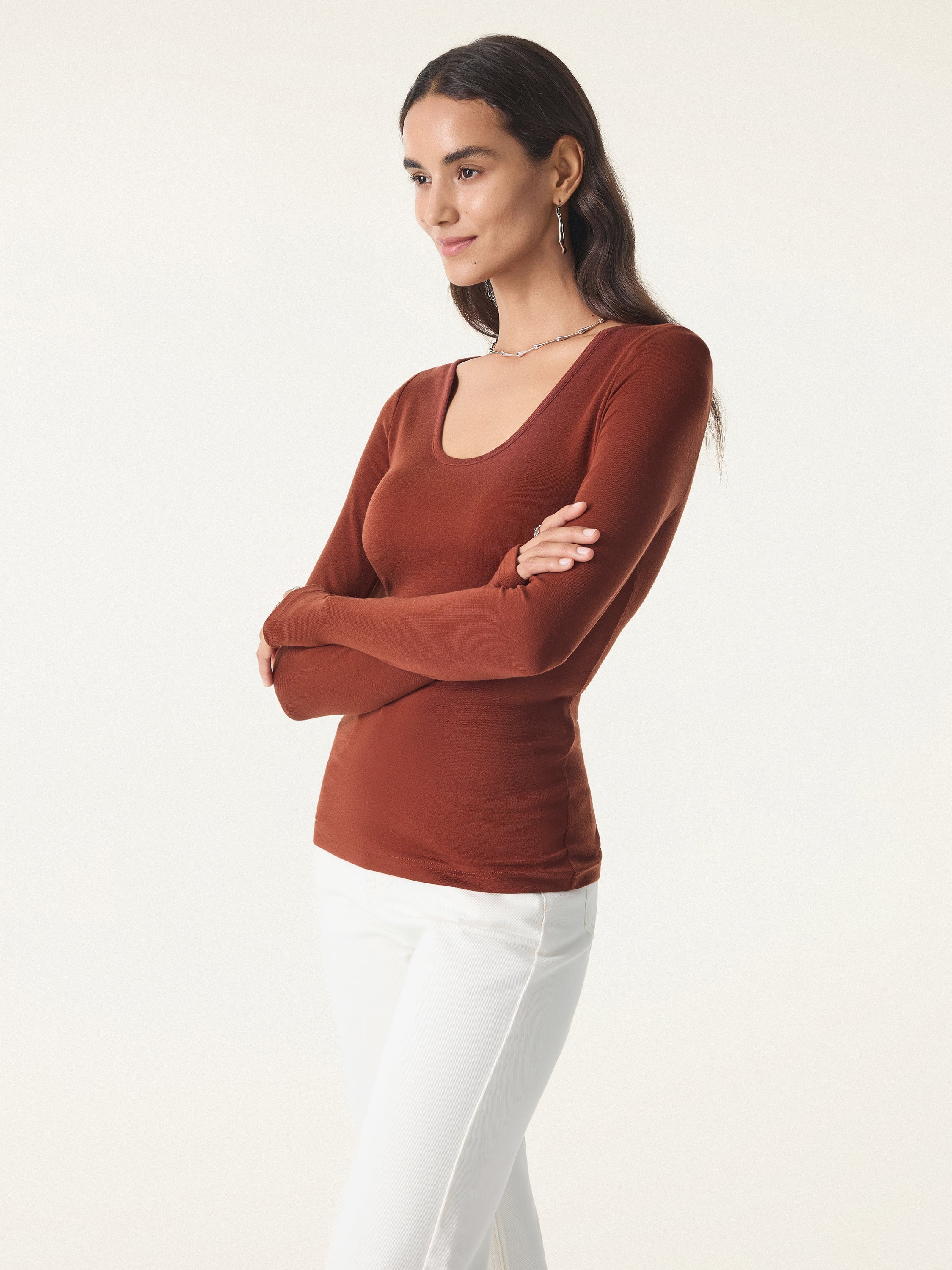 Lyocell Cashmere Scoop Neck Thumbhole Brami