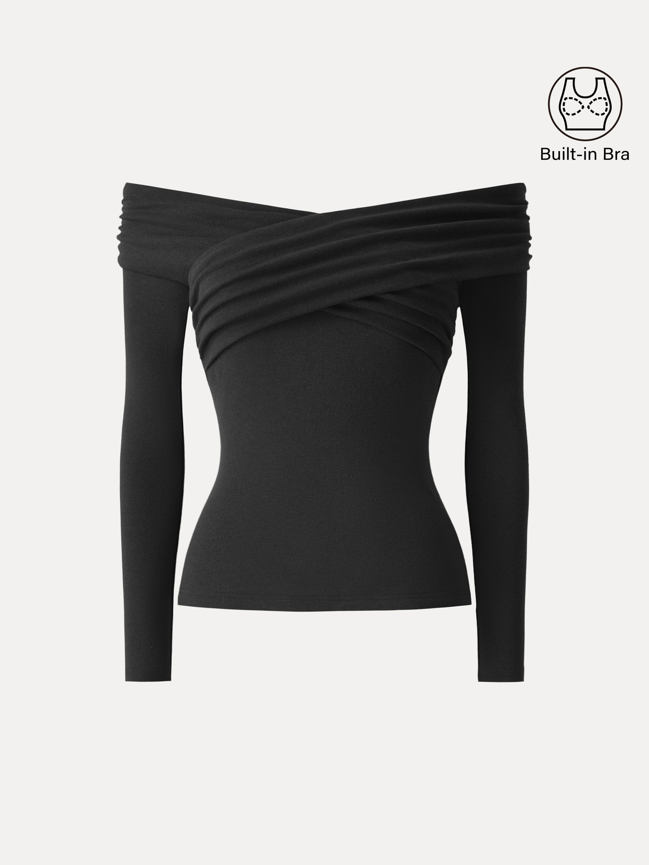 Top brami LiteWarm croisé épaules dénudées