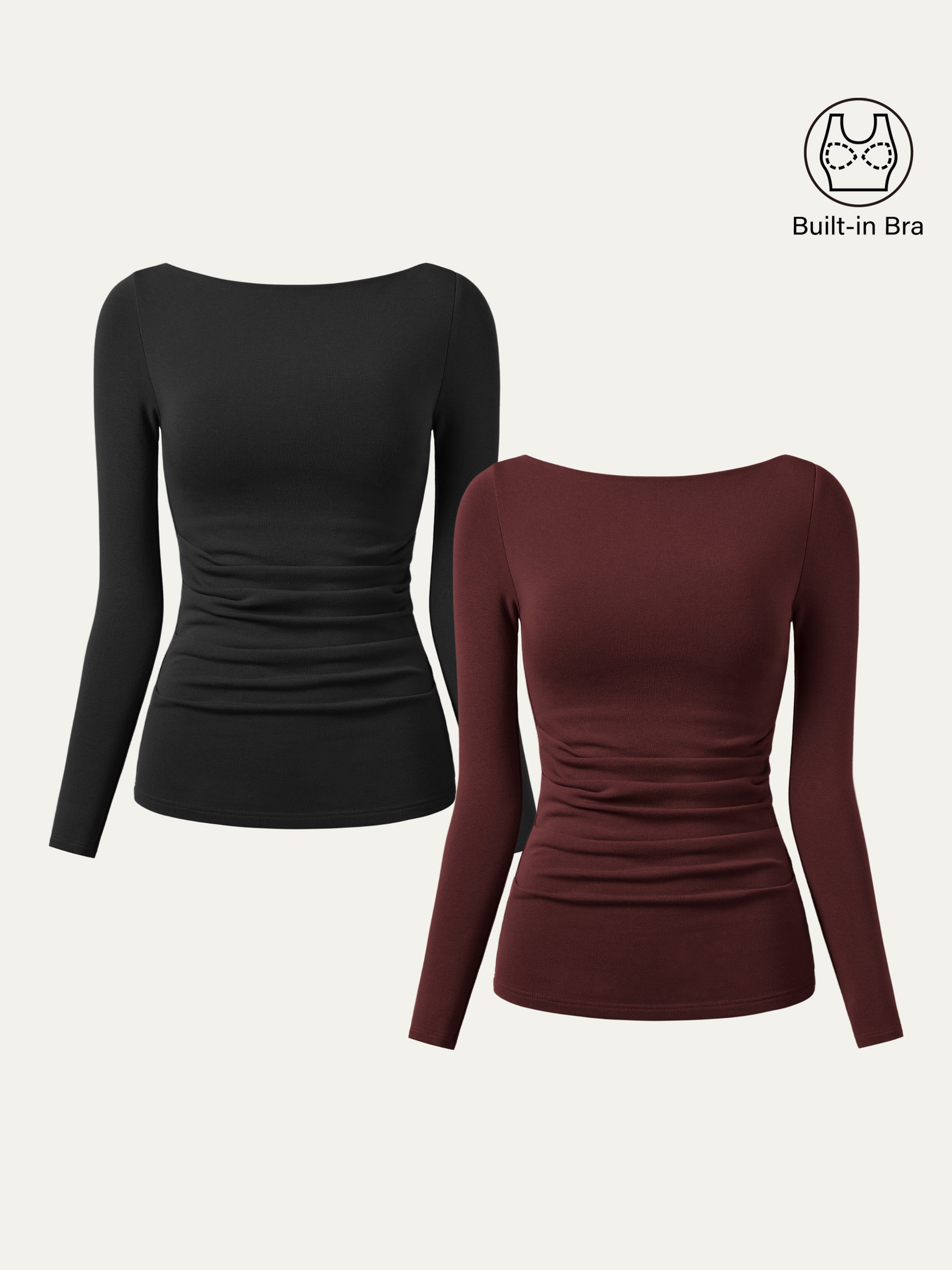 Boatneck Brami Top with Eco-Mousse® Pleats