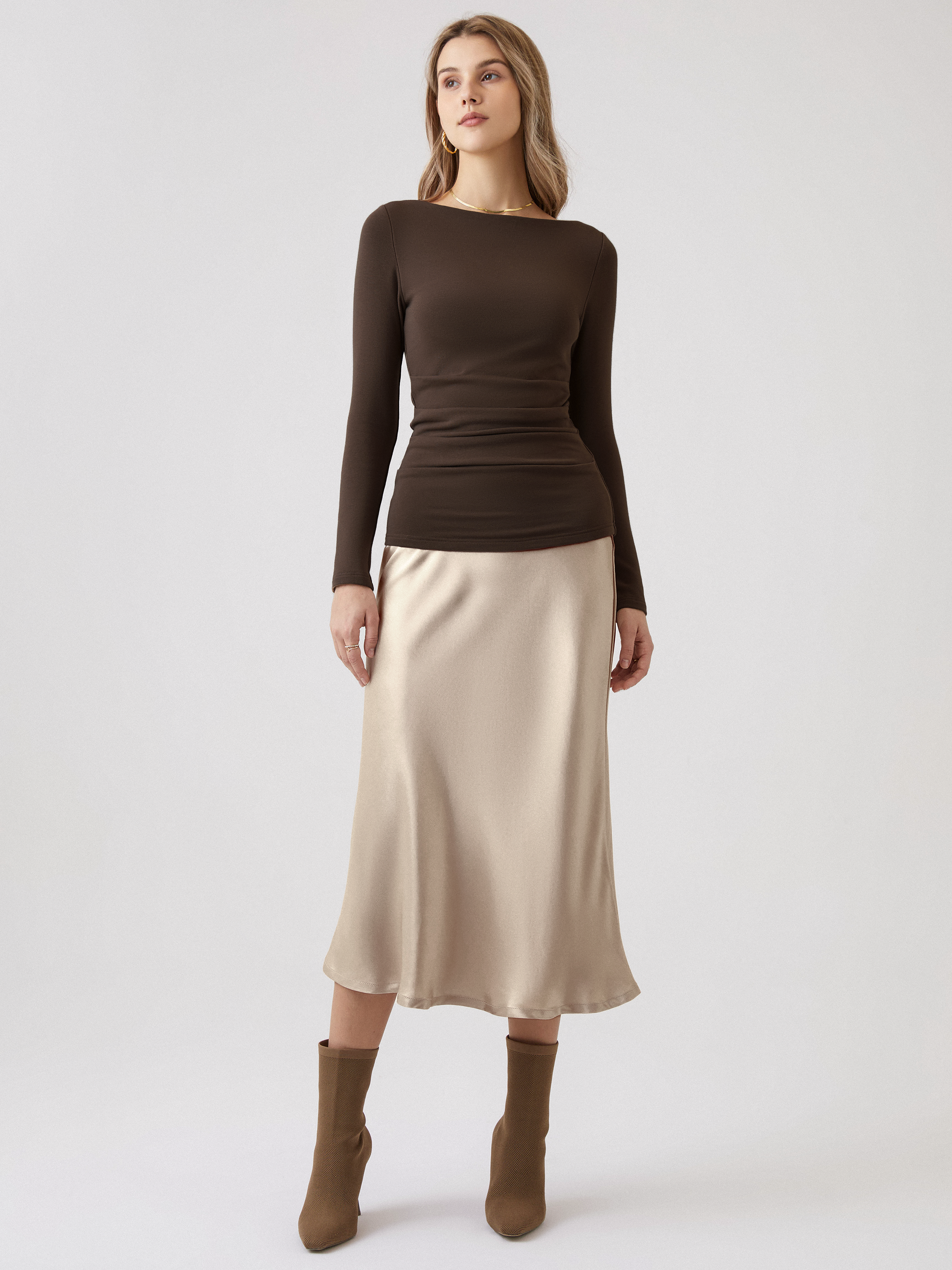 Boatneck Brami Top with Eco-Mousse® Pleats
