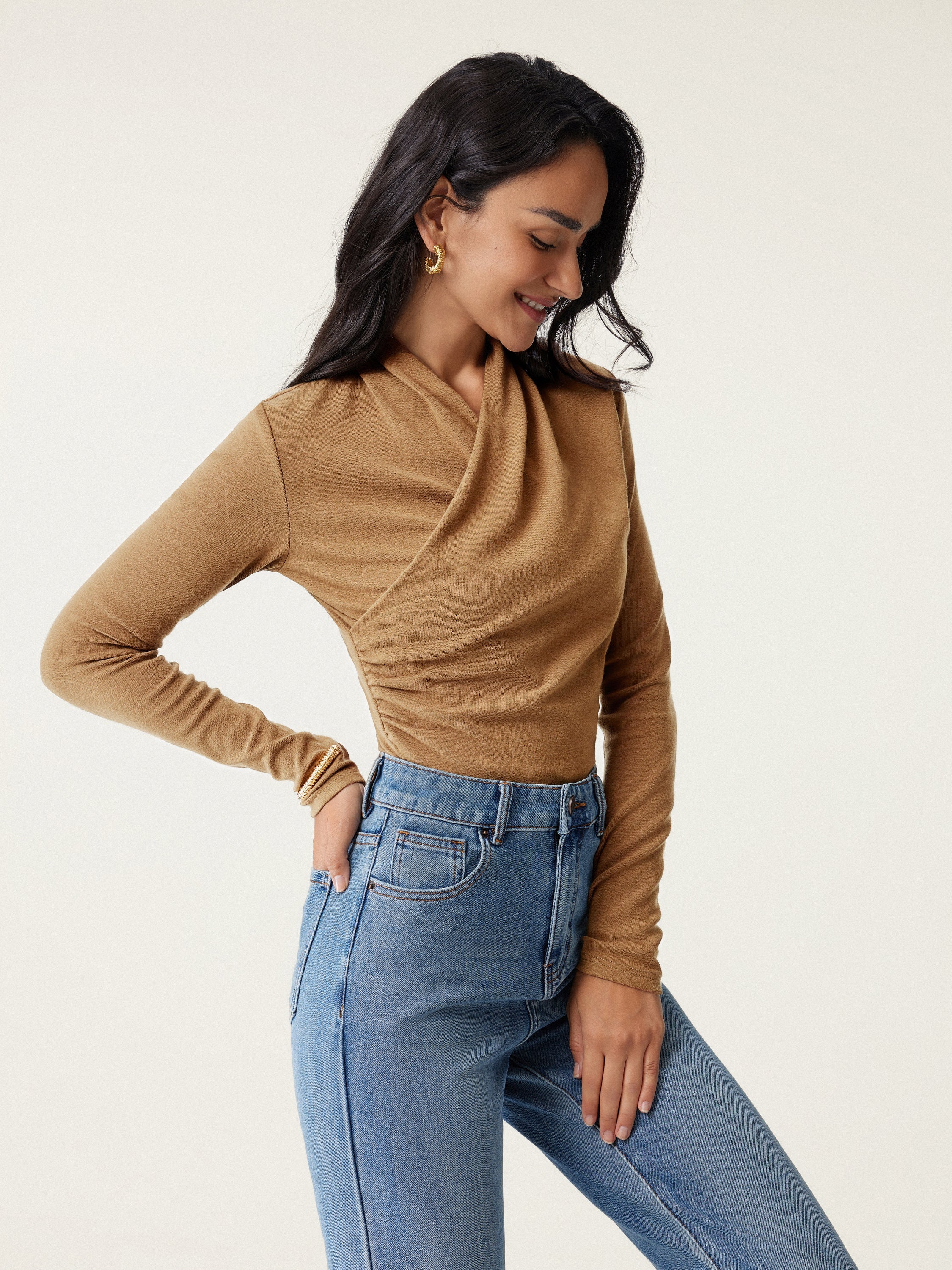 Surplice Long Sleeve Top