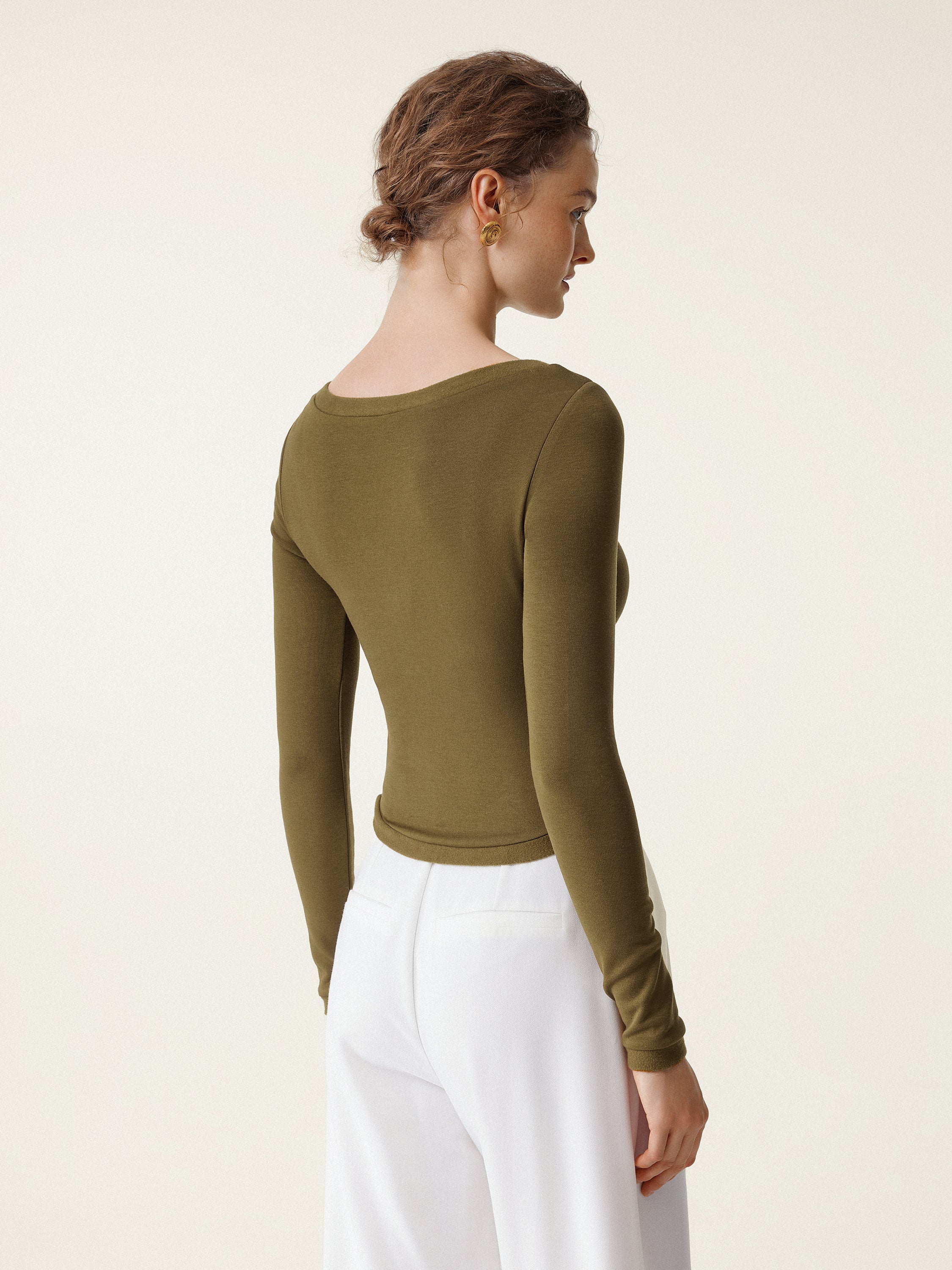 Boatneck Long Sleeve Brami Top