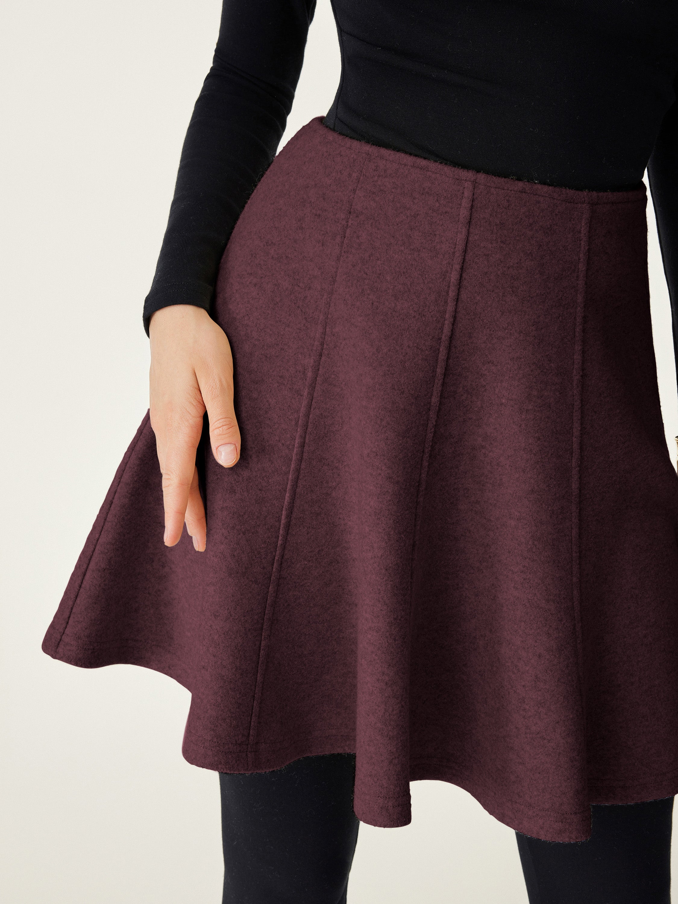 Mini-jupe taille haute à ourlet évasé