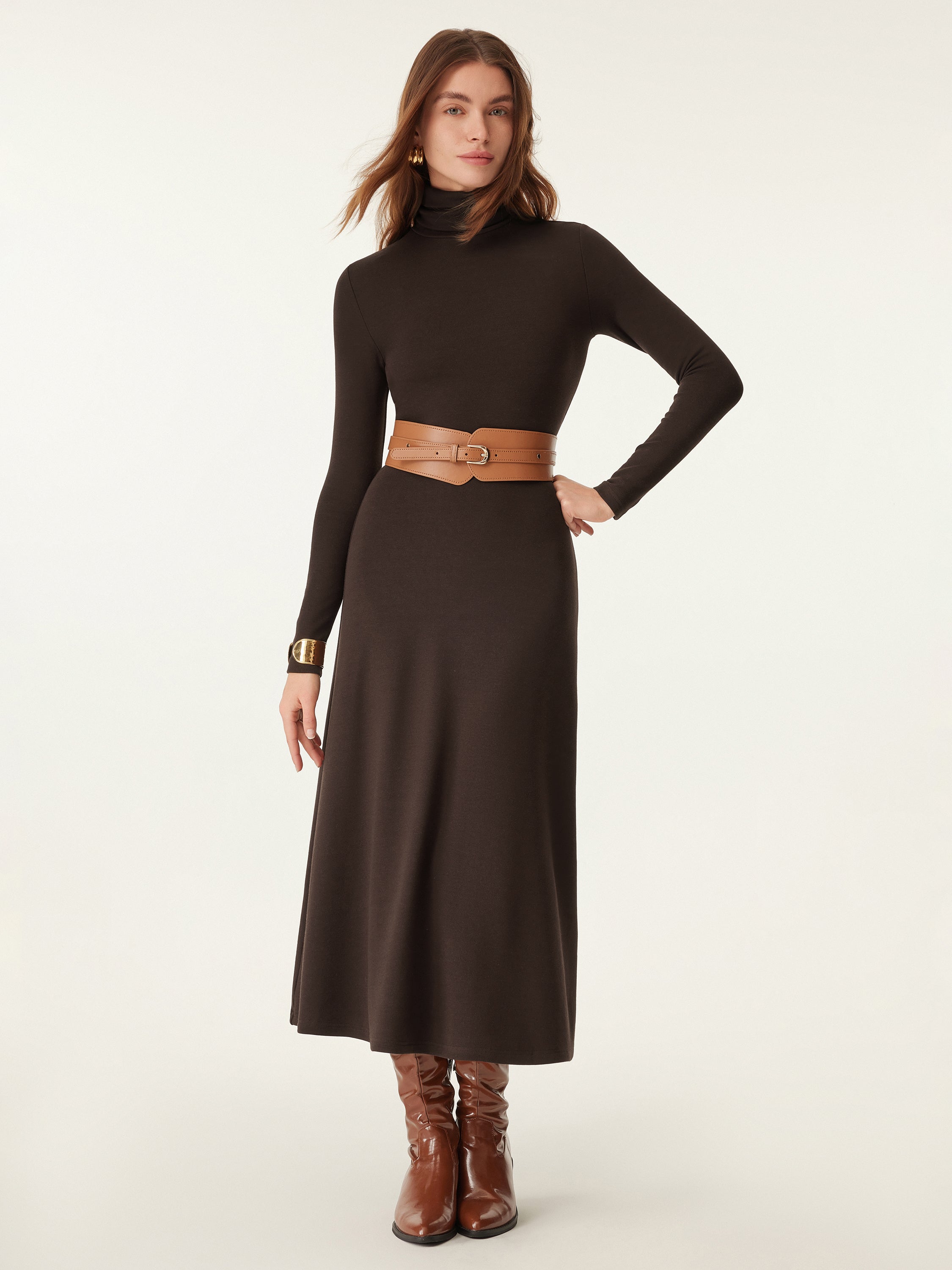 MaxWarm Turtleneck Midi Dress