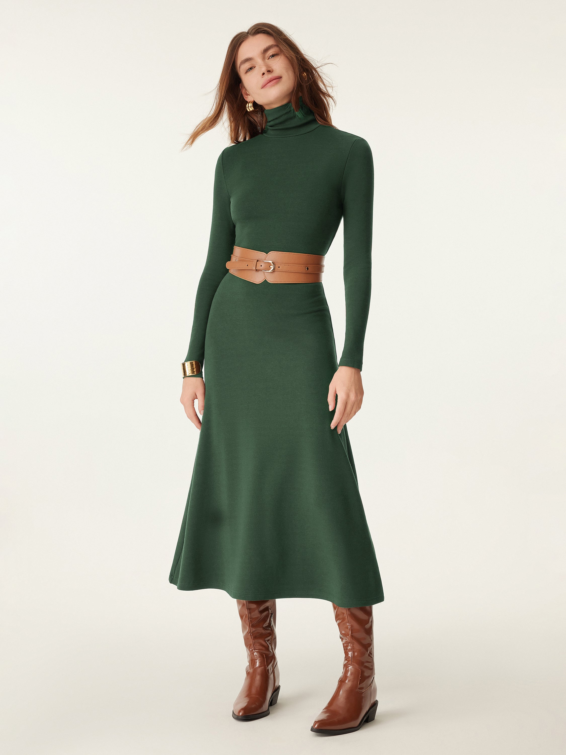 MaxWarm Turtleneck Midi Dress