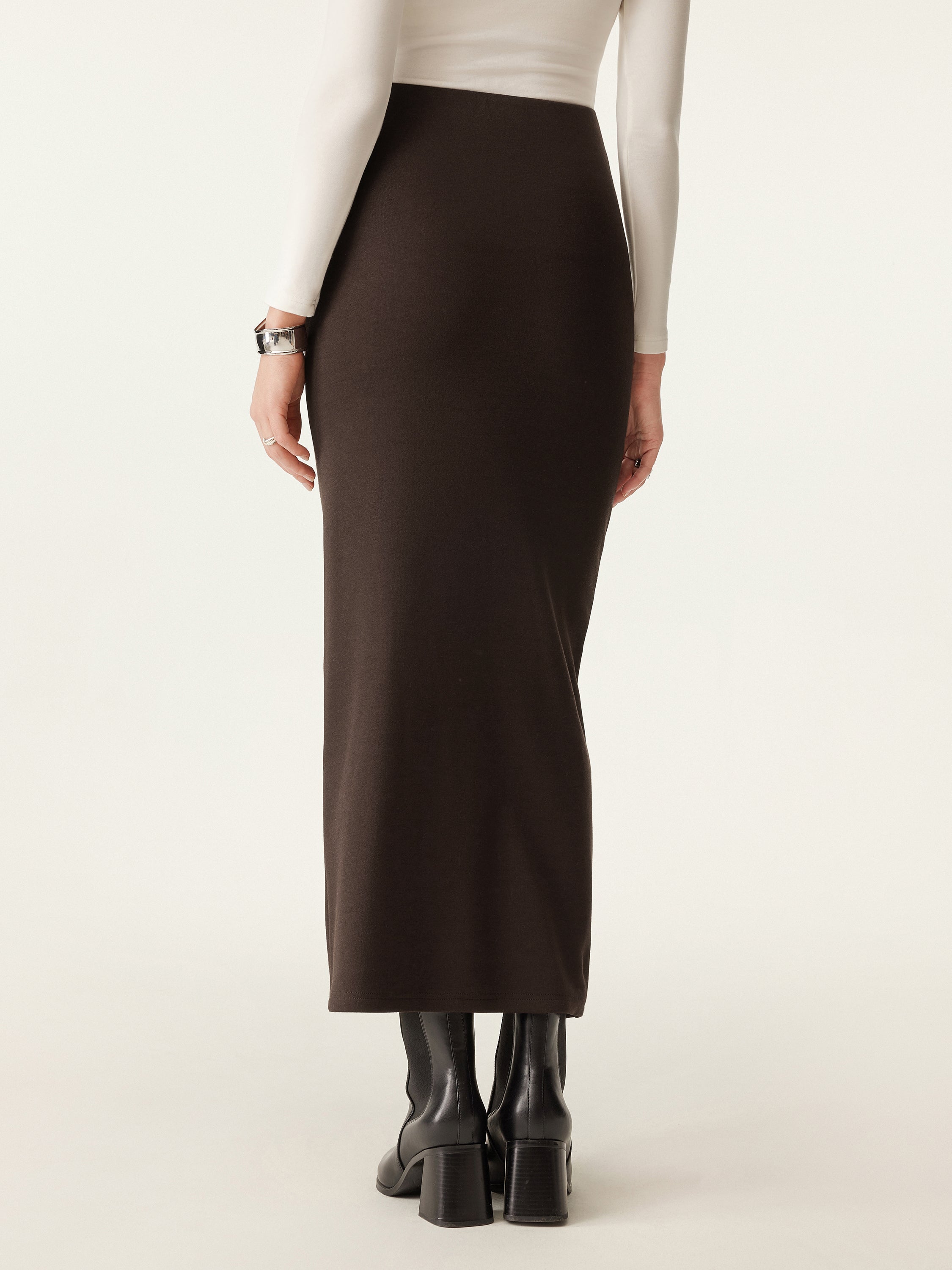 MaxWarm Ruched Side Pencil Maxi Skirt