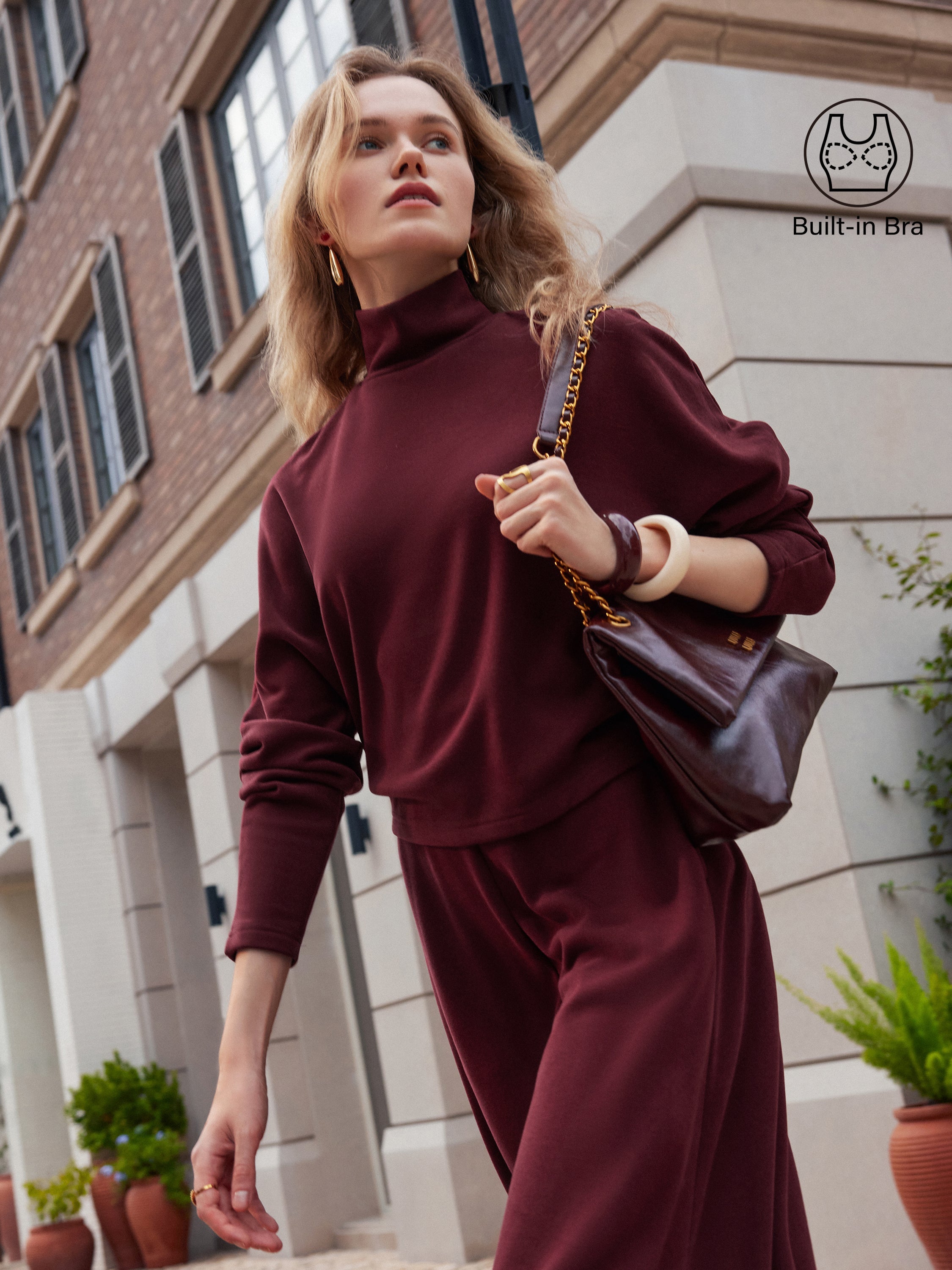 Cozy Warm Turtleneck Batwing Sleeve Brami