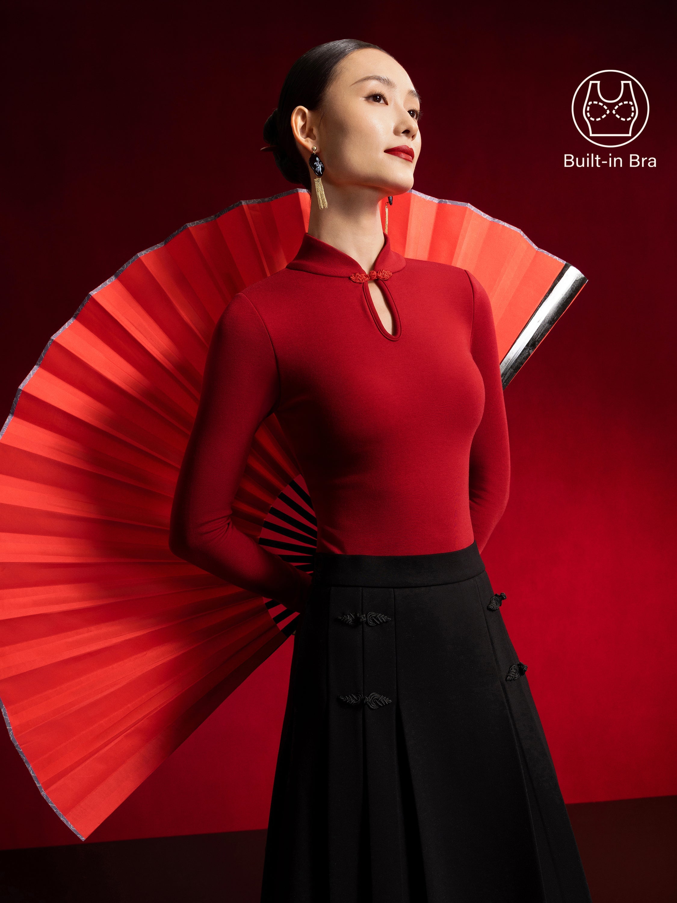 Mandarin Collar Frog Button Brami Top Limited Edition