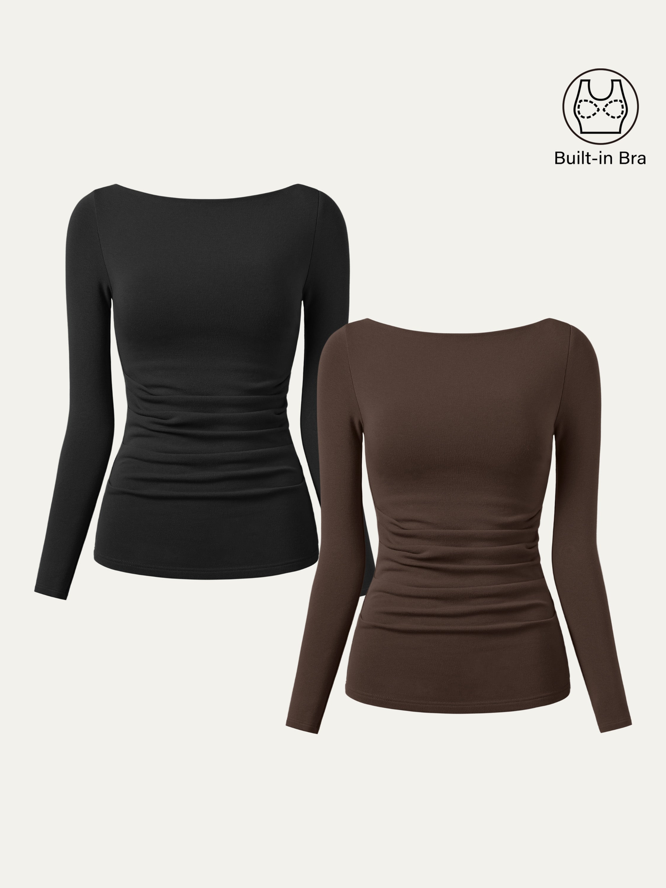 Boatneck Brami Top with Eco-Mousse® Pleats
