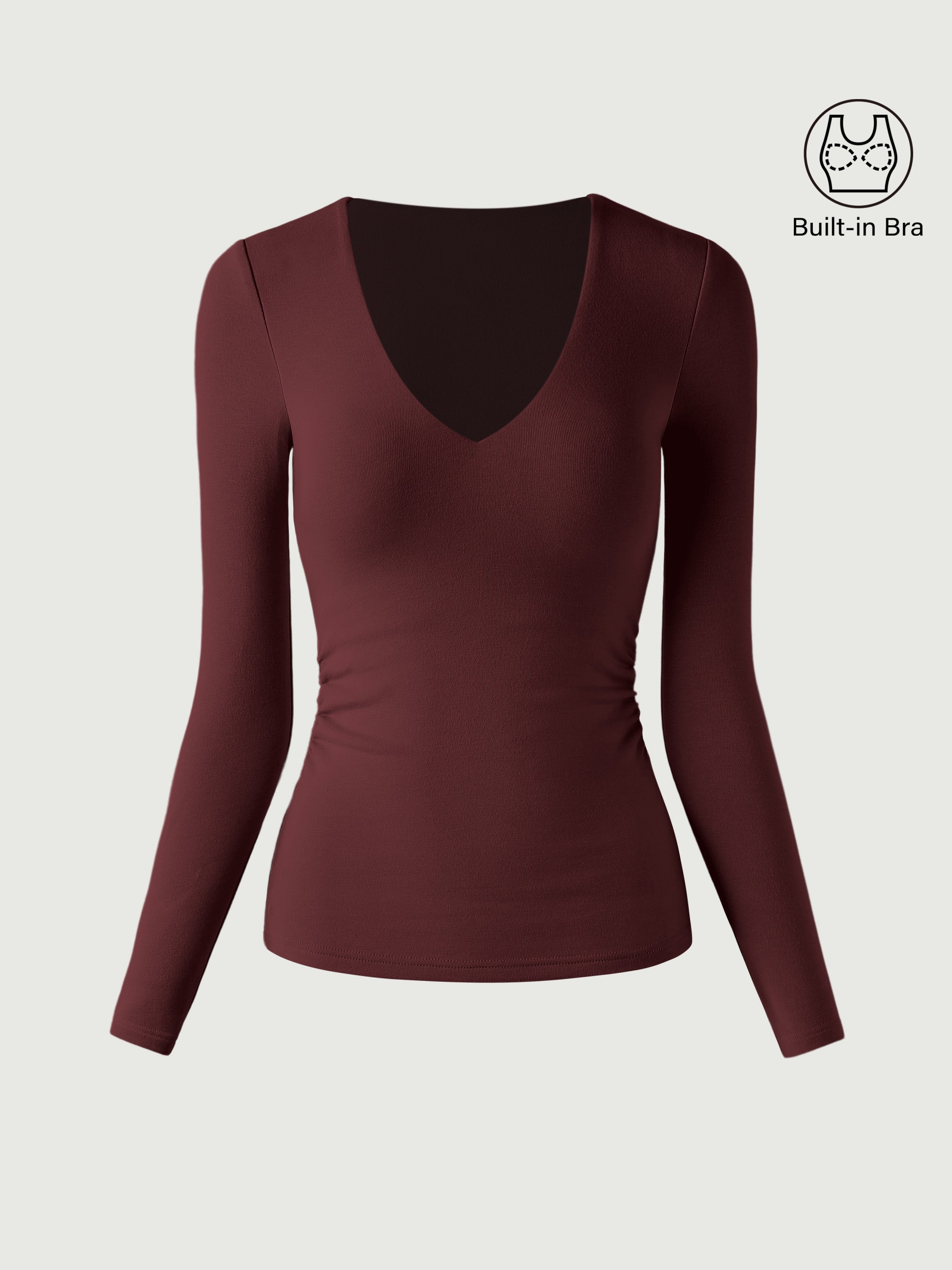V-Neck Brami Top with Ruched Sides Eco-Mousse®2.0