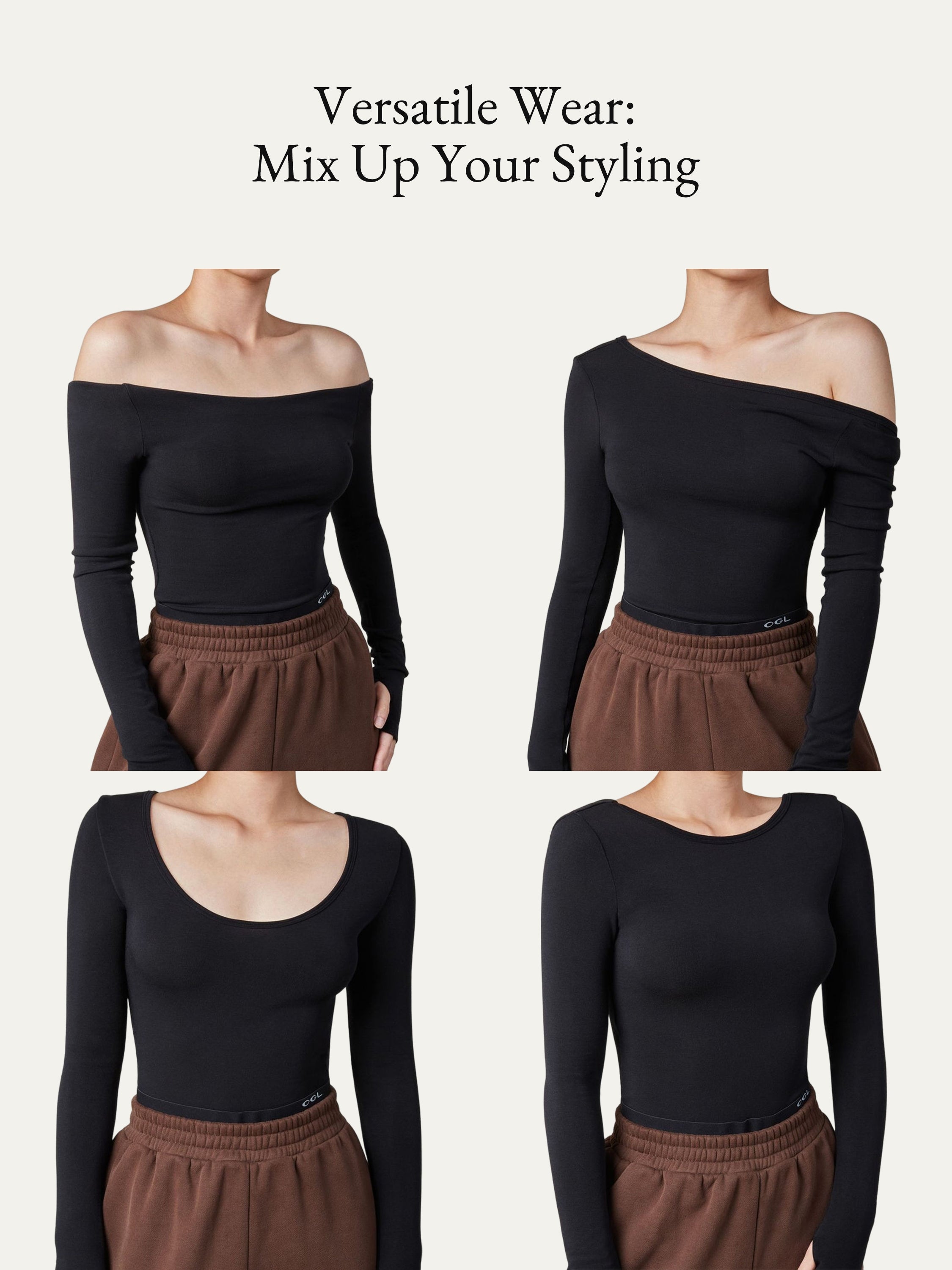 Essential Lyocell Cashmere Multi-Wear Long Sleeve Top with Thumbholes