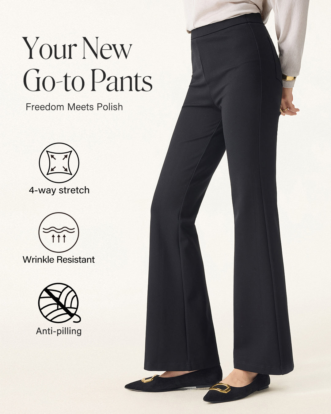 Slimming Ponte High Rise Pull-on Flared Pants
