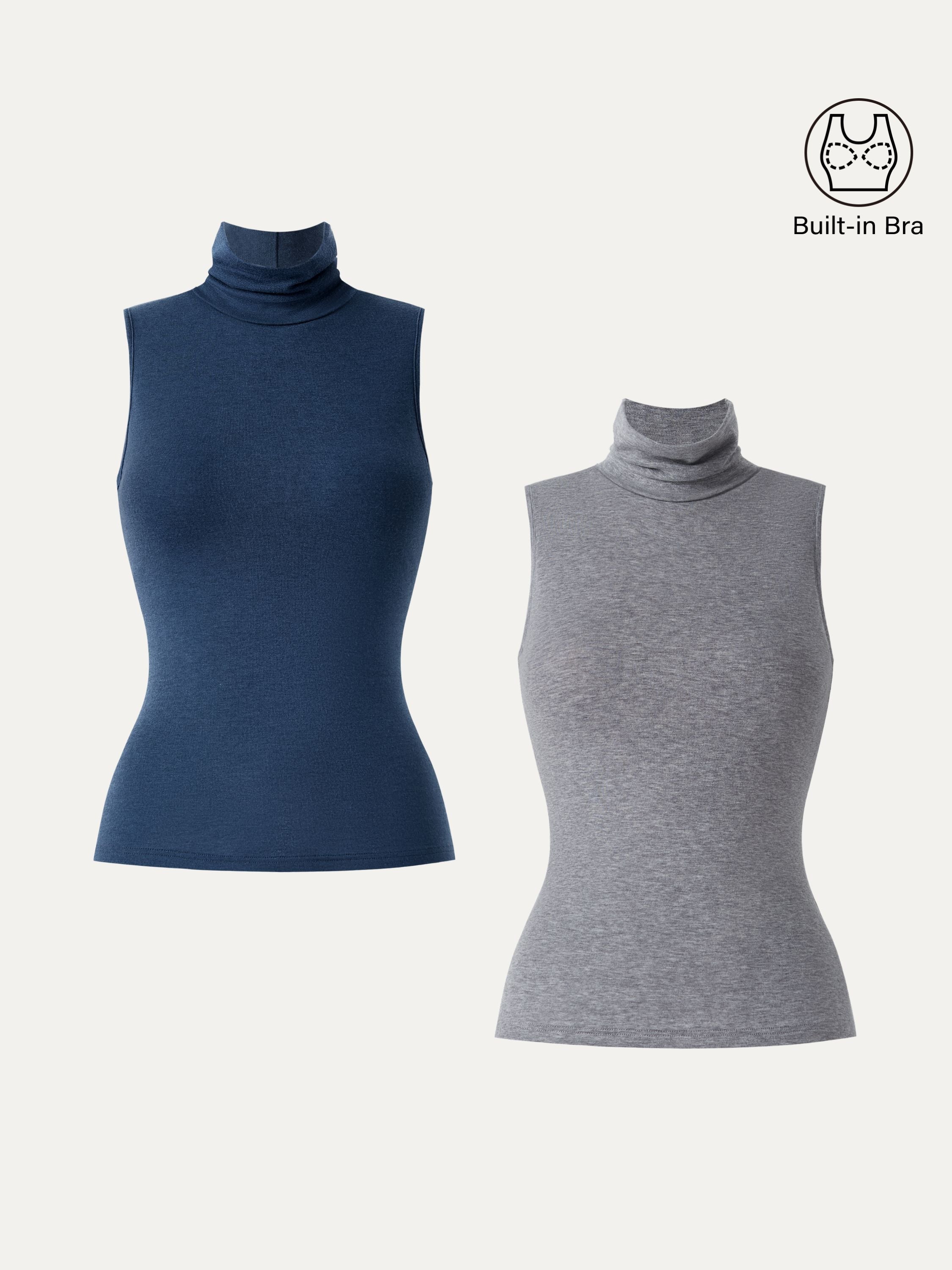 Lyocell Cashmere Sleeveless Turtleneck Brami